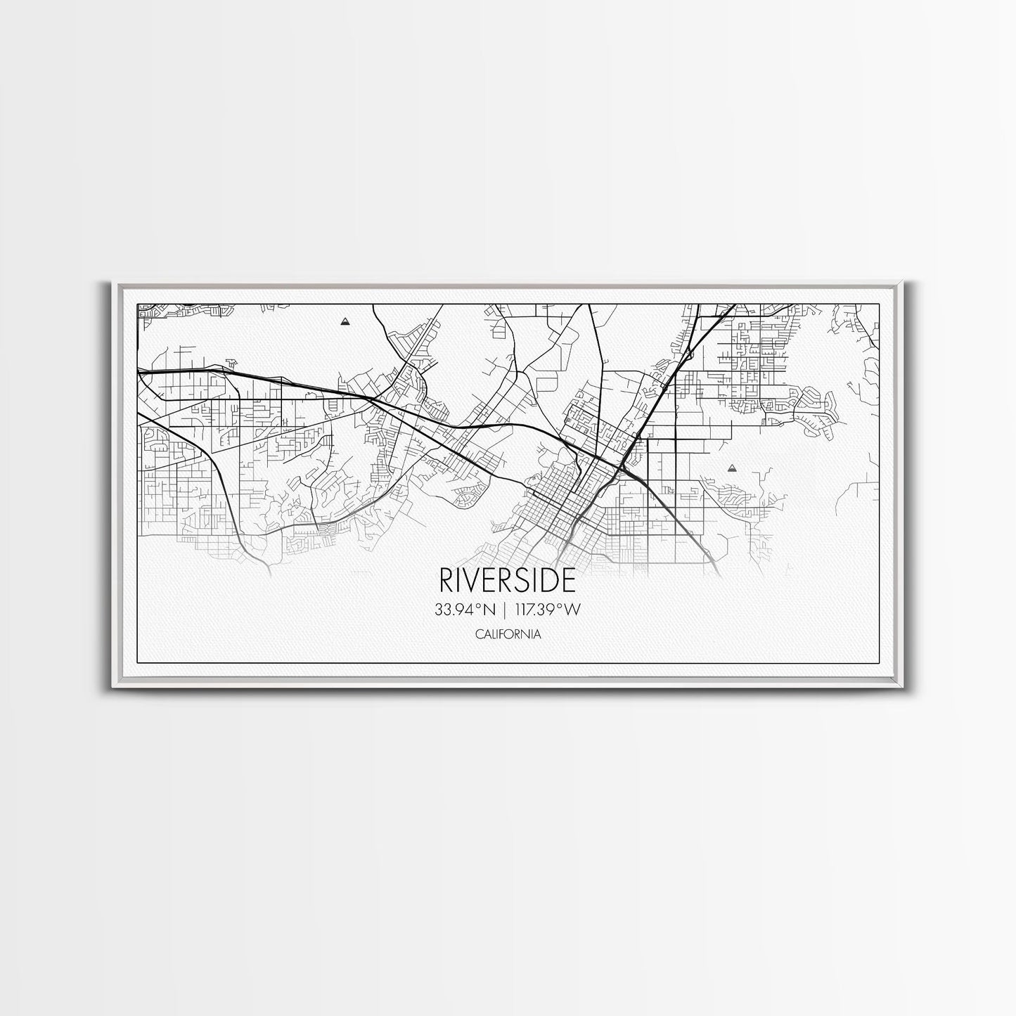 Riverside City Map, California Art, Map Print, Minimalist Wall Art, Wall Art, Canvas Art, Dorm Room Décor, Gift For Husband, Cabin Wall Art