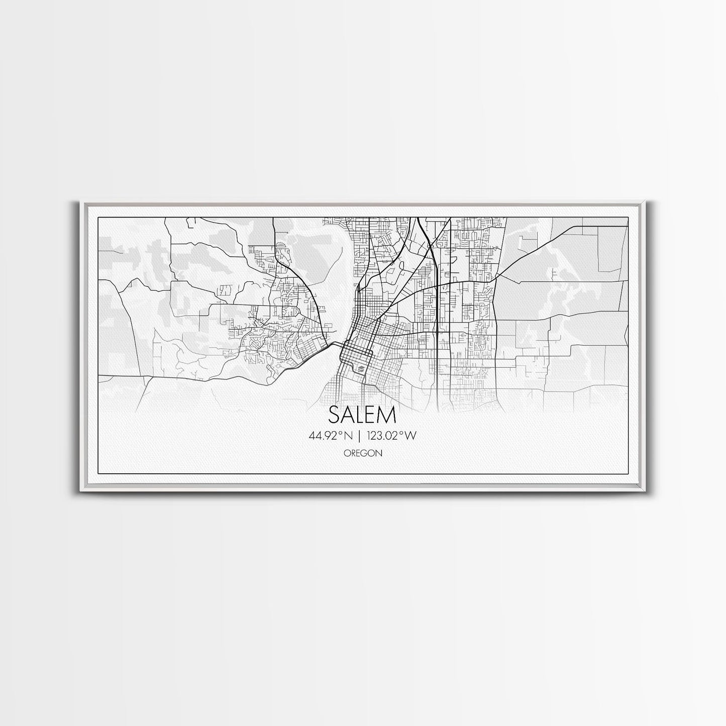 Salem City Map, Oregon Art, Map Print, Minimalist Wall Art, Wall Art, Canvas Art, Country Home Wall Art, Office Décor, First Home Gift