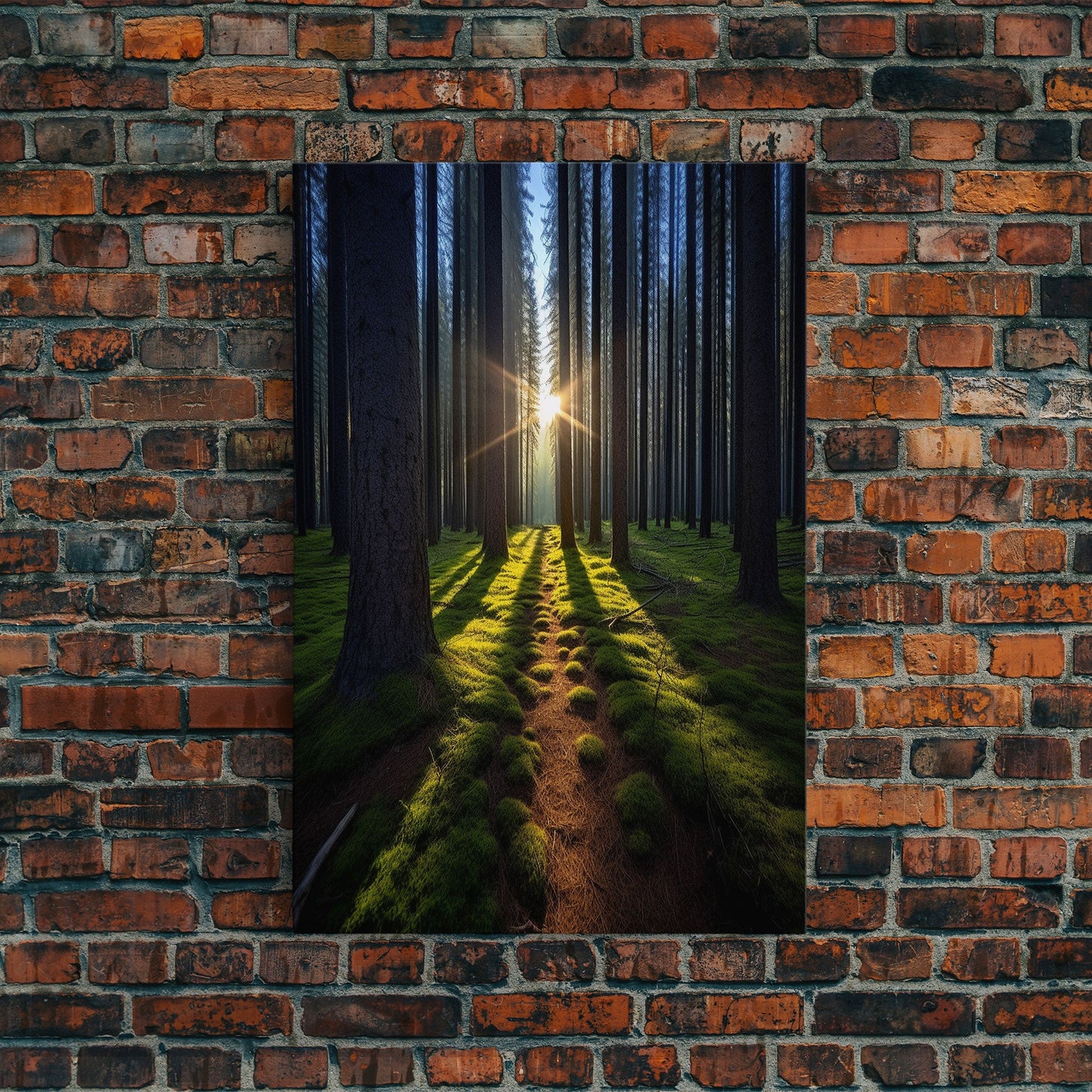 Sunset Wall Decor, Nature Print, Forest Path Wall Art, Trees Wall Art, Photography Print, Wall Decor, Canvas Print, Wall Art, Framed Canvas