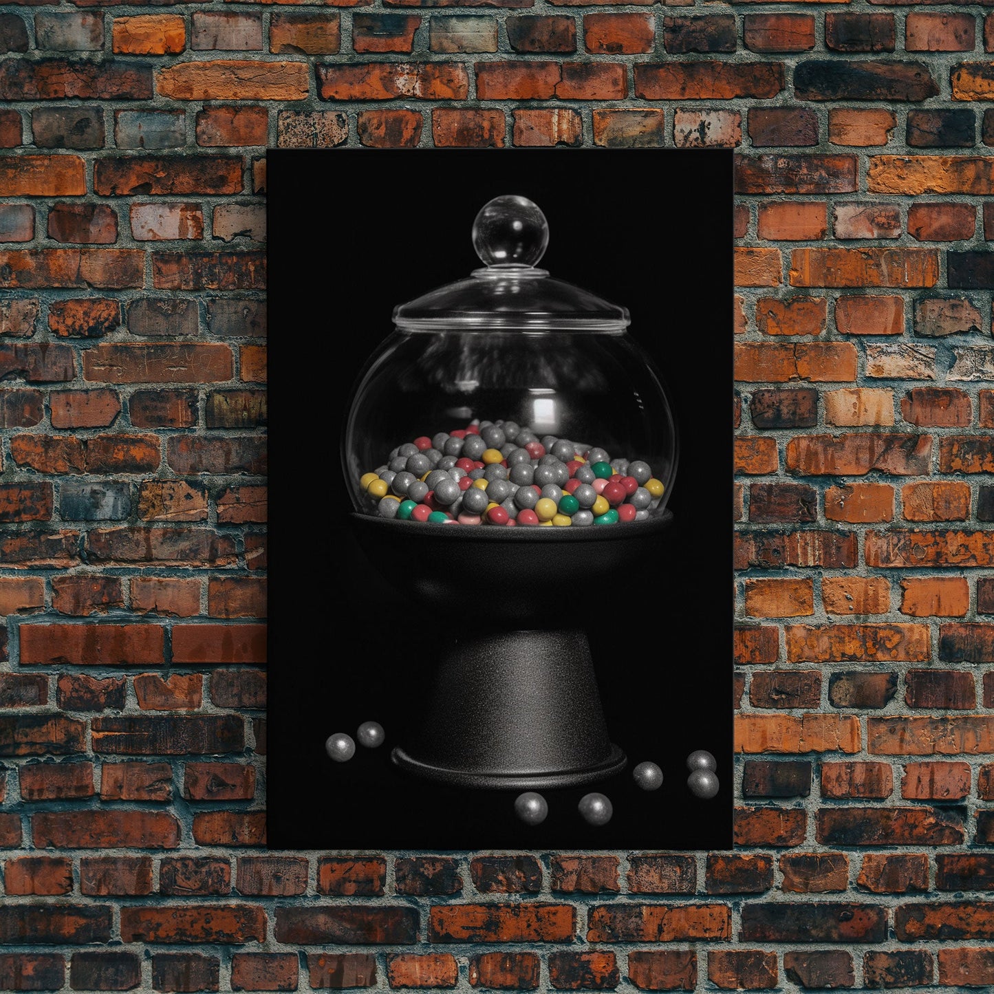 Gumball Machine Wall Art, Candy Dispenser Wall Decor, Kitchen Art, Minimalist Print, Wall Decor, Canvas Print, Wall Art, Framed Canvas