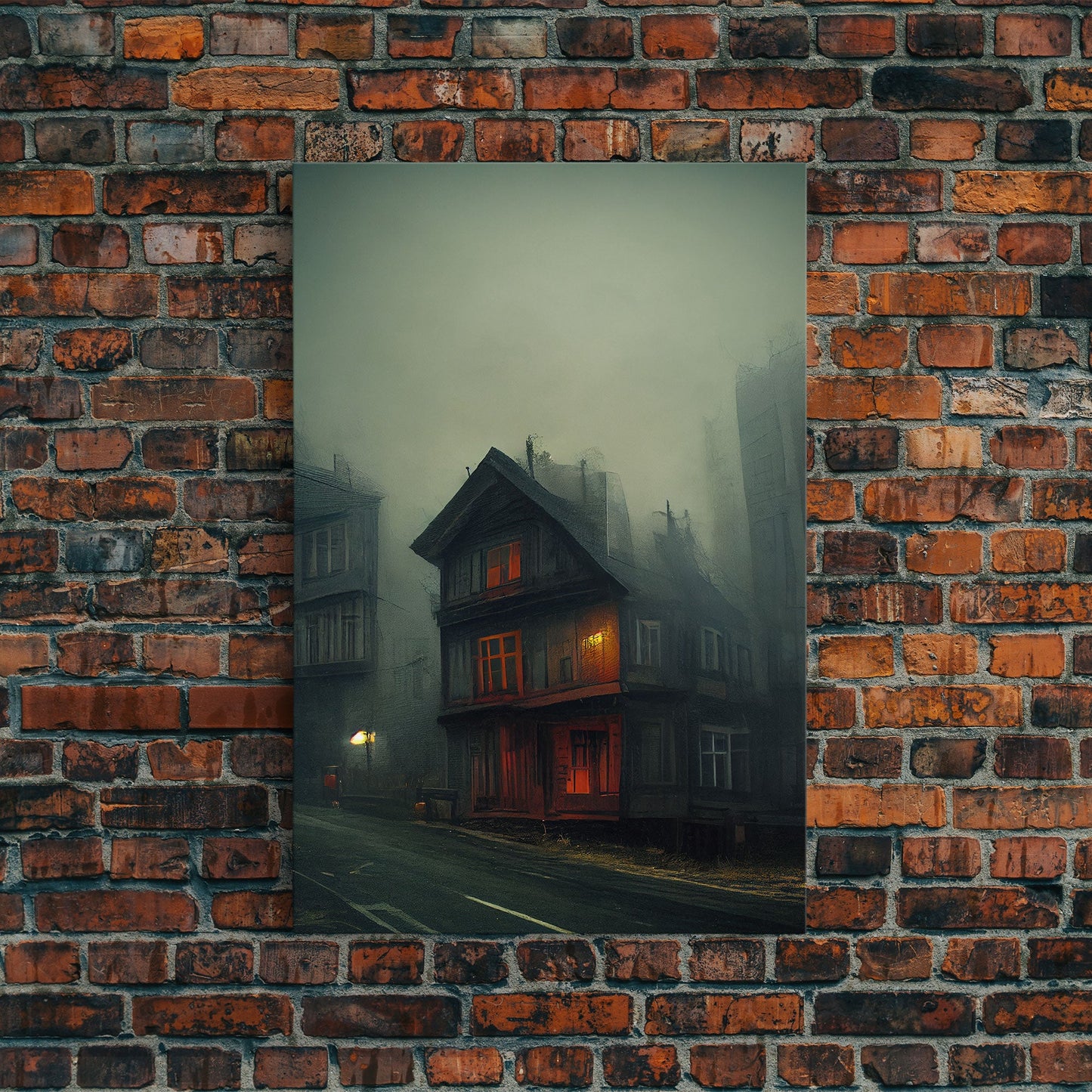 Spooky gloomy wall art, haunted house art, fine art poster print