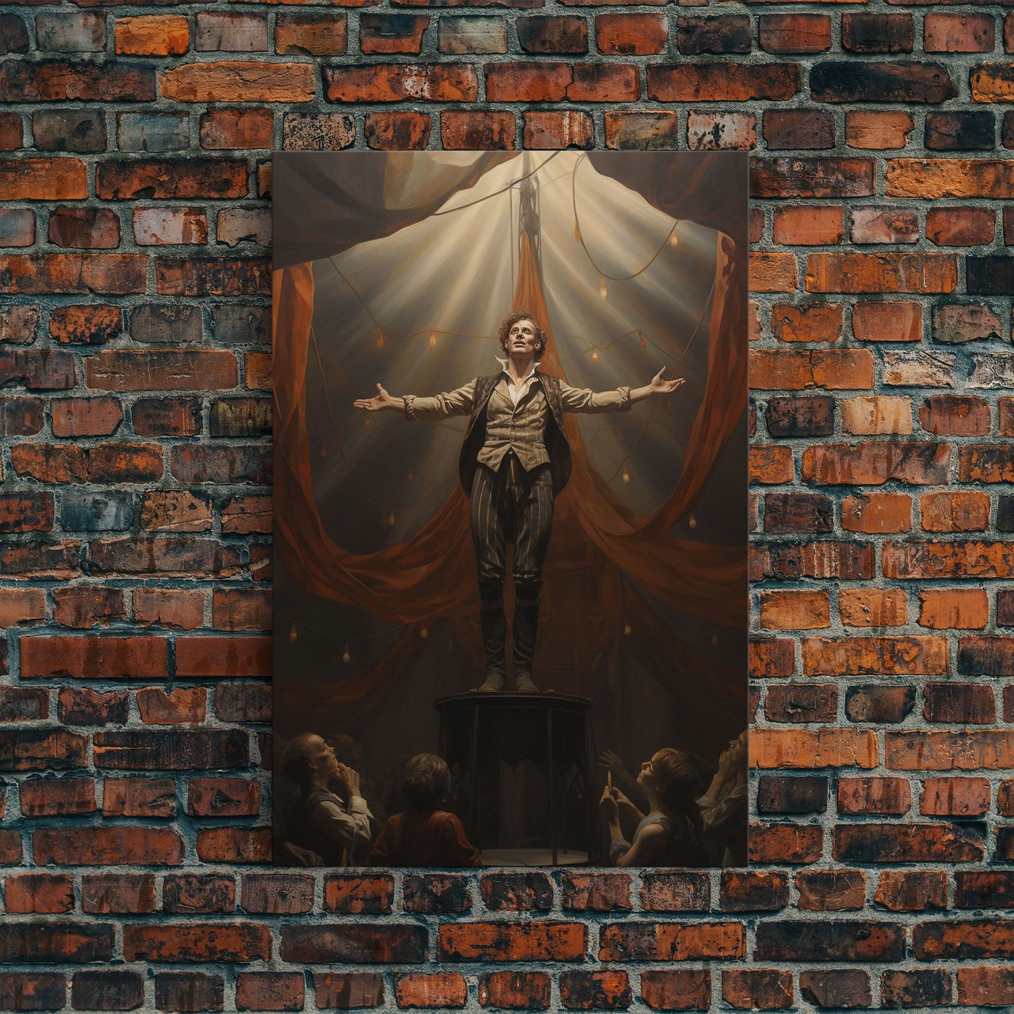 The Macabre Circus, Spooky Cursed Circus Act, Framed Canvas Print, Halloween Poster Art, Horror Prints, Victorian Circus Act