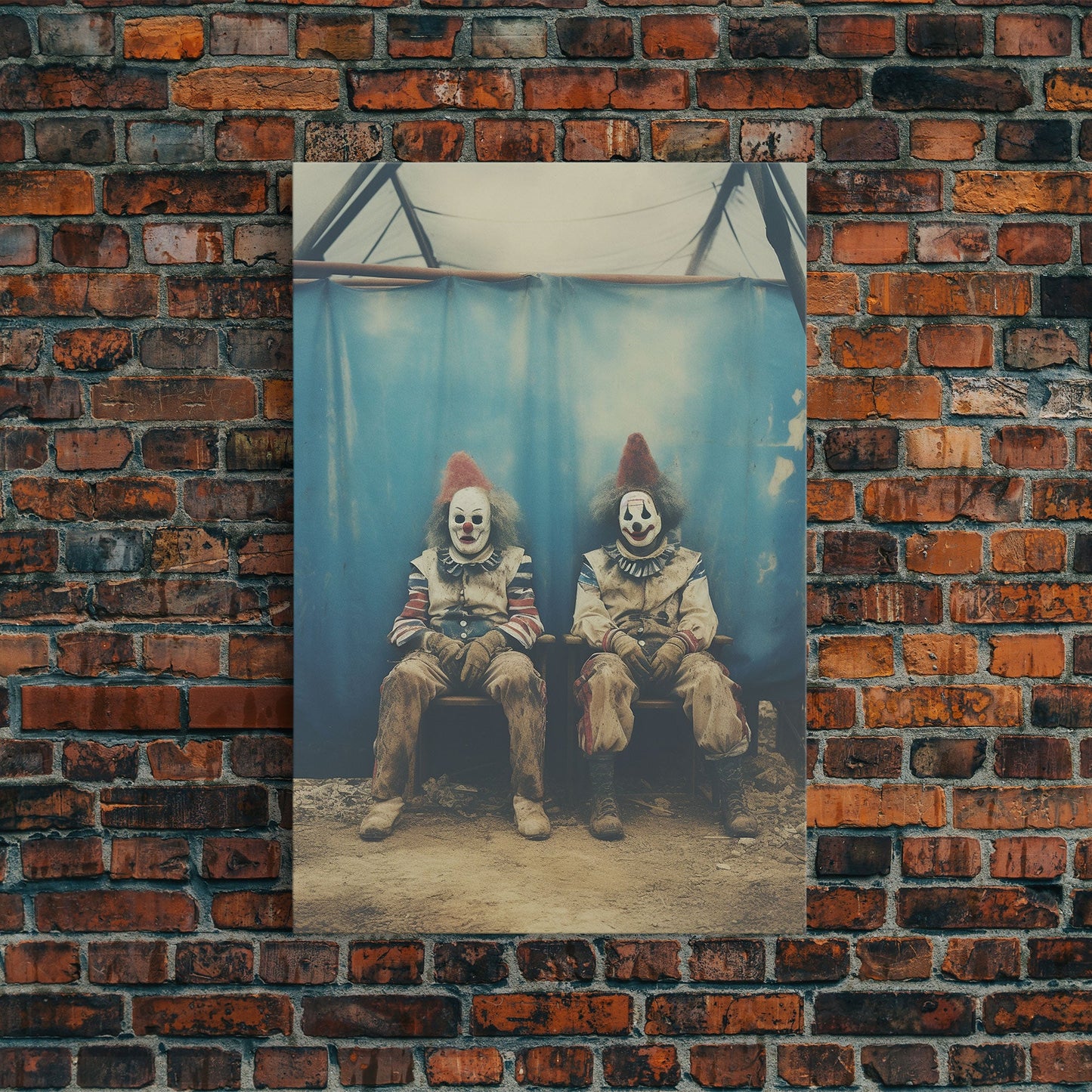 Clown Art, Clown Print, Canvas Print, Wall Hanging, Portrait Art, Halloween Wall Decor, Spooky Room Decor, Moody Wall Art, Horror Decor