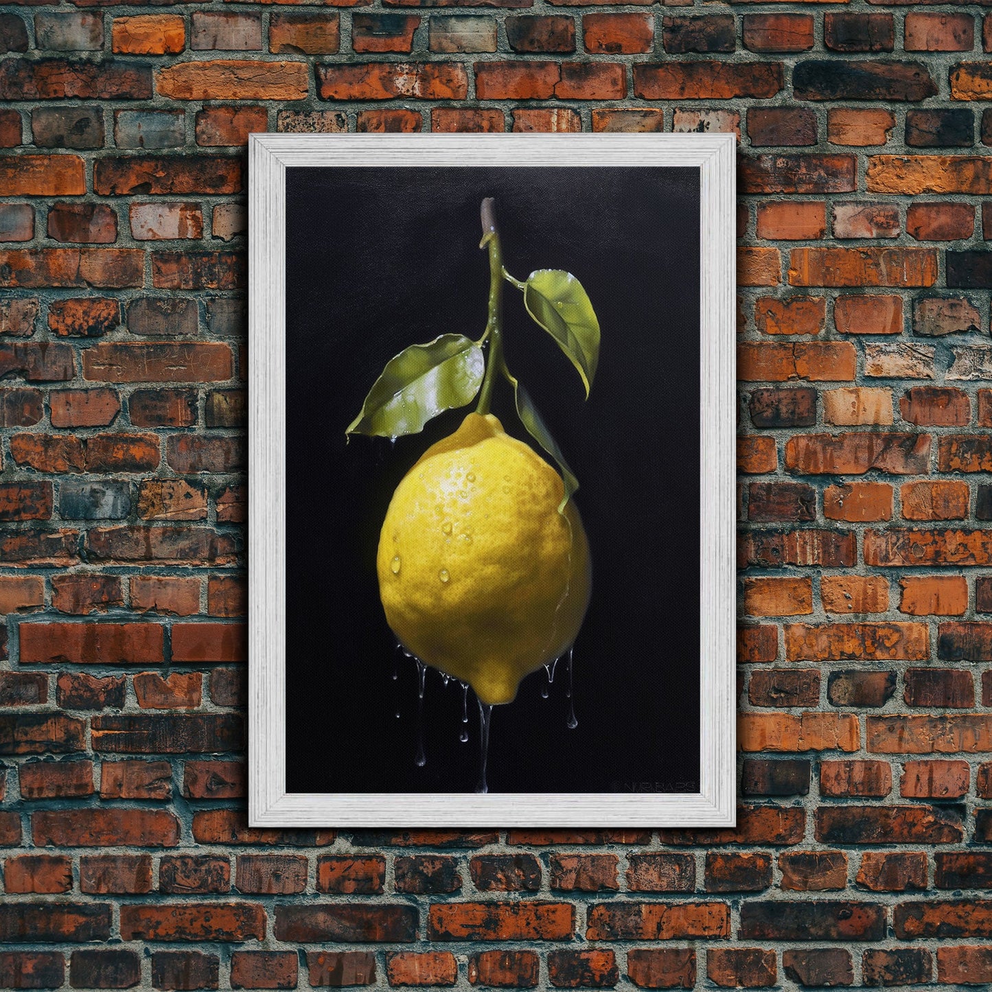 Lemon Wall Art, Food Wall Decor, Kitchen Wall Art, Fruit Art, Minimalist Wall Art, Wall Decor, Canvas Print, Wall Art, Framed Canvas