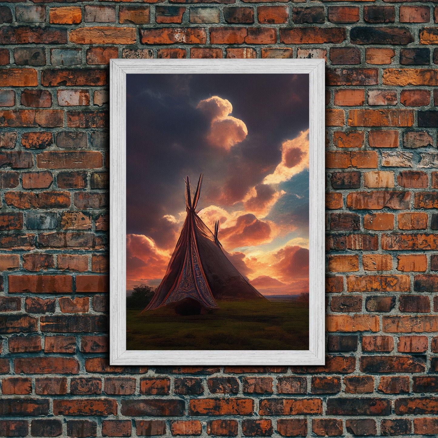 Native American Tipi Wall Art, Poster Print, Fine Art Paper Print, Early American Style Wall Decor