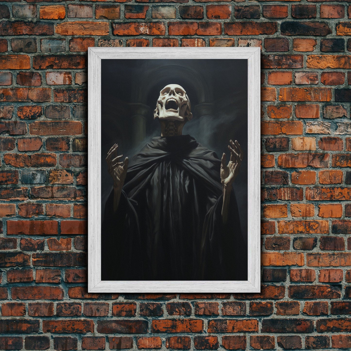 Macabre Decor, Framed Canvas Print, Halloween Wall Art, The Haunted Opera Singer, Dark Academia, Gothic Halloween Decor