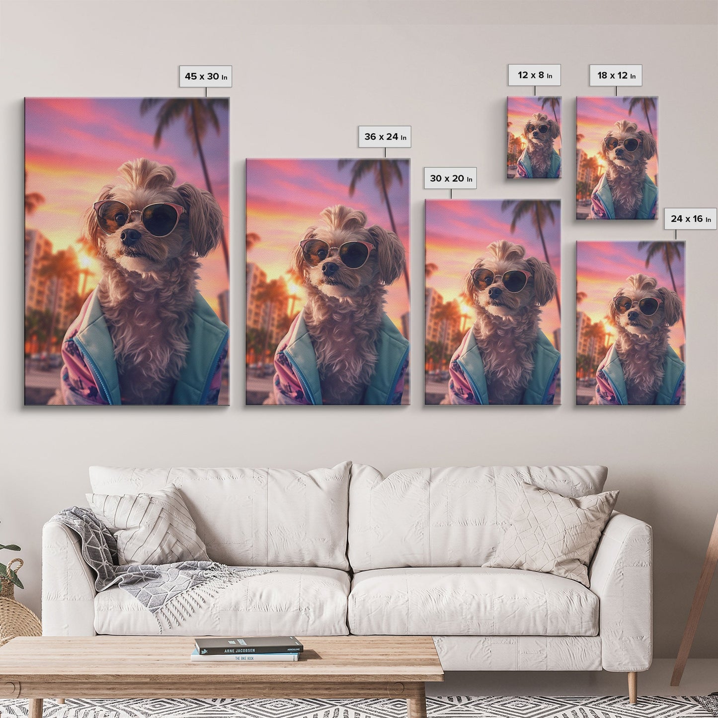 Shih Tzu In Sunglasses Blue Tracksuit Wall Print, Dog Portrait, Dog Art Print, Framed Wall Art, Framed Canvas, Wall Print, Wall Canvas