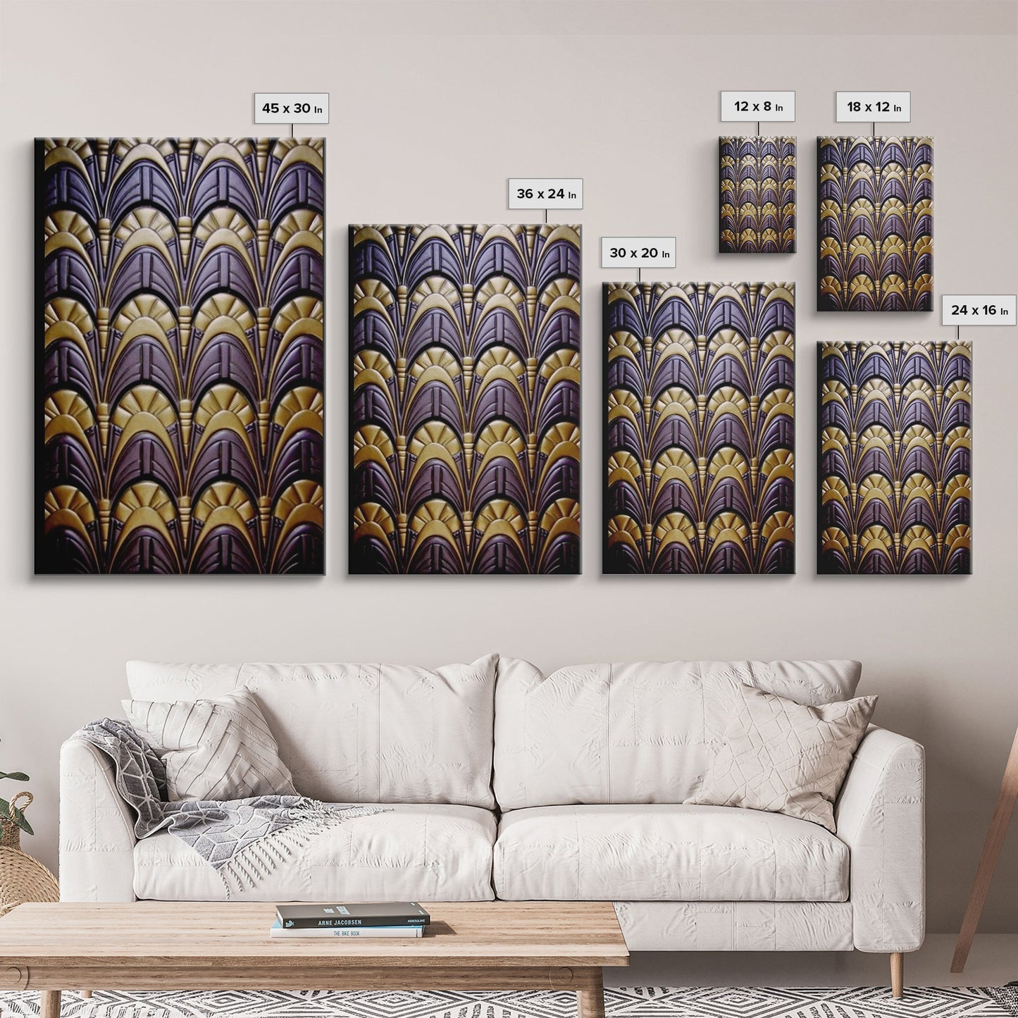 Midcentury Modern Wall art, Framed Canvas Print, Art Deco, Canvas Wall art, Purple colors art, 1930s Style Art, guest room decor, Wall art