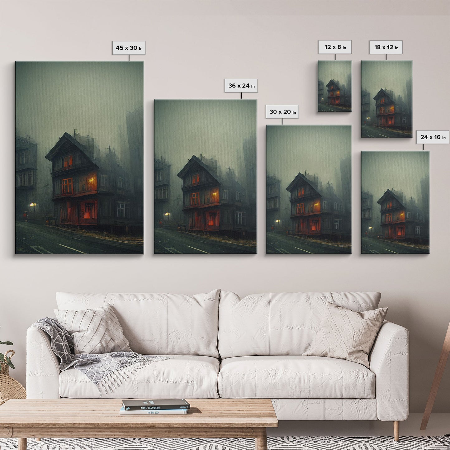 Spooky gloomy wall art, haunted house art, fine art poster print