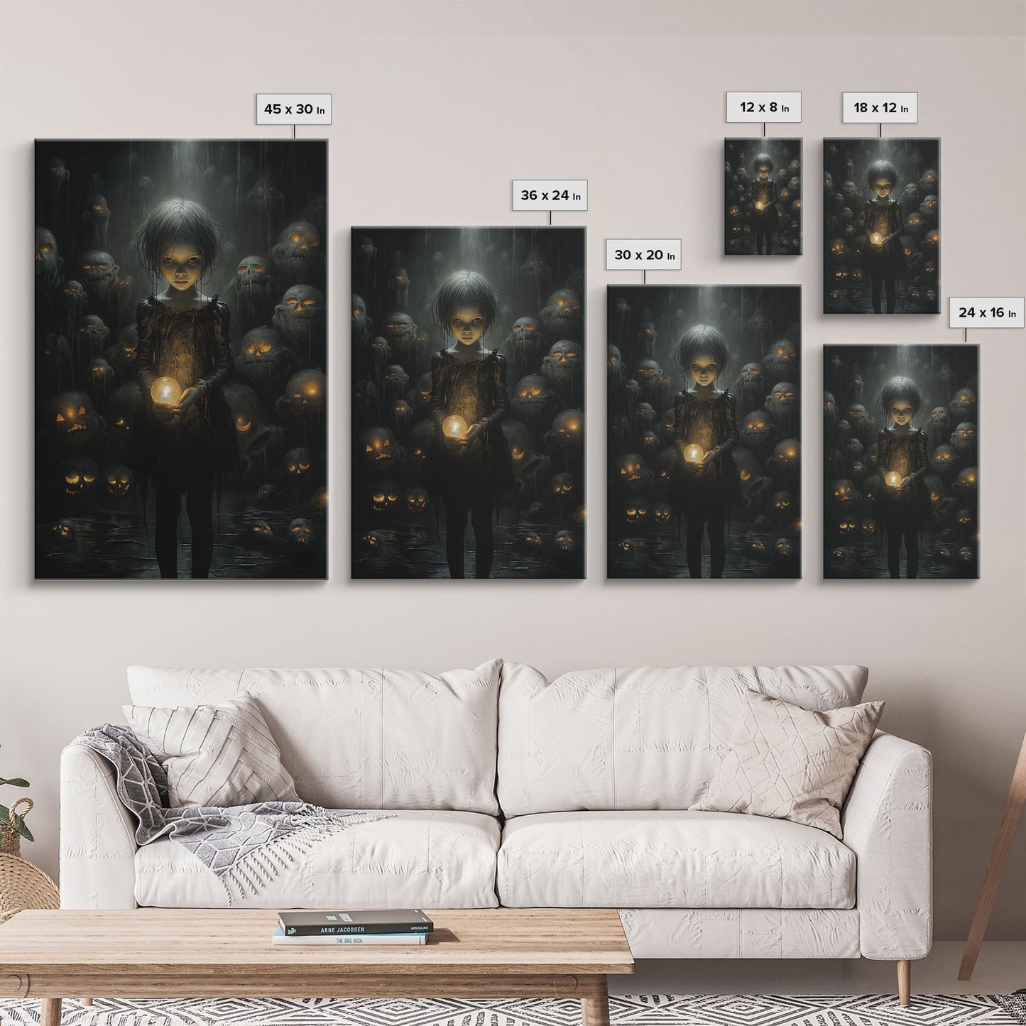 Dark Fantasy Art, Spooky Decor, Goth Decor, Canvas Print, Wall Art, Vertical Print, Dark Wall Art, Video Game Art, Gaming Wall Decor