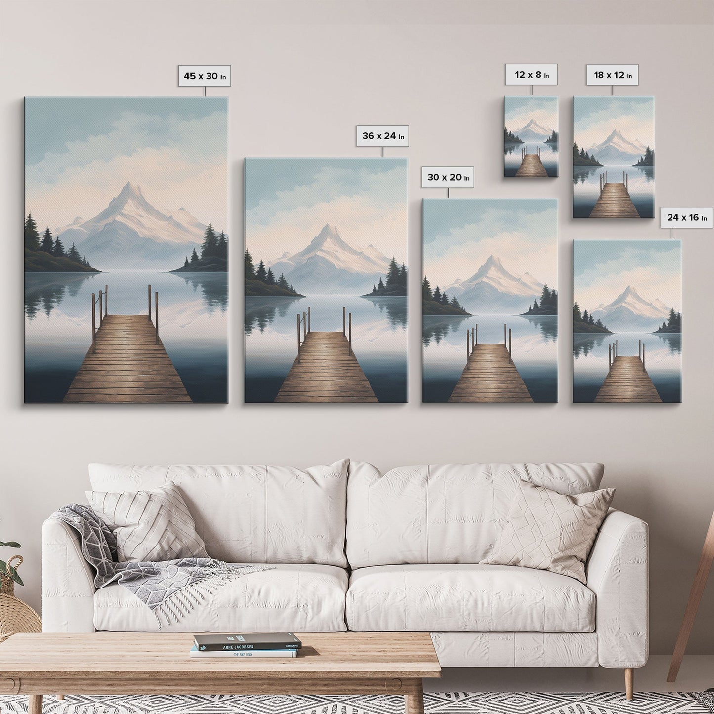 Mountain Print, Water Reflection, Lake Wall Art, Canvas Print, Wall Art, Vertical Art, New Homeowner Gift, Apartment Wall Decor, Room Decor