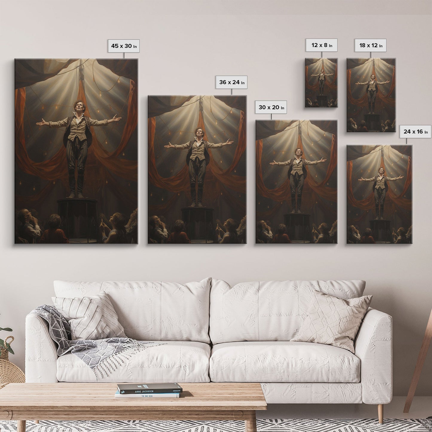 The Macabre Circus, Spooky Cursed Circus Act, Framed Canvas Print, Halloween Poster Art, Horror Prints, Victorian Circus Act