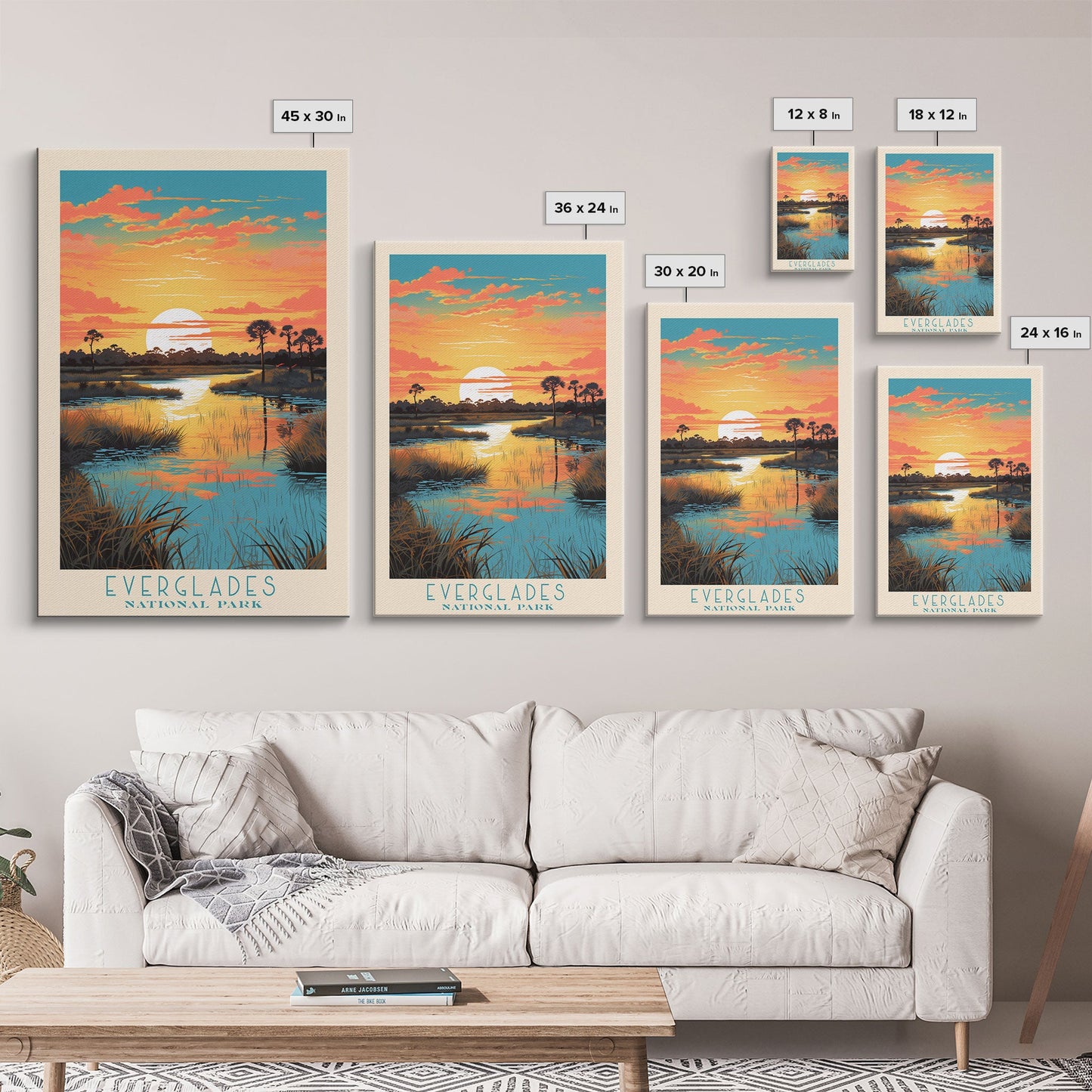 Everglades National Park Travel Poster Print, Canvas Print Wall Art, Florida Travel Art, Midcentury Modern Travel Decor, MCM Wall Art