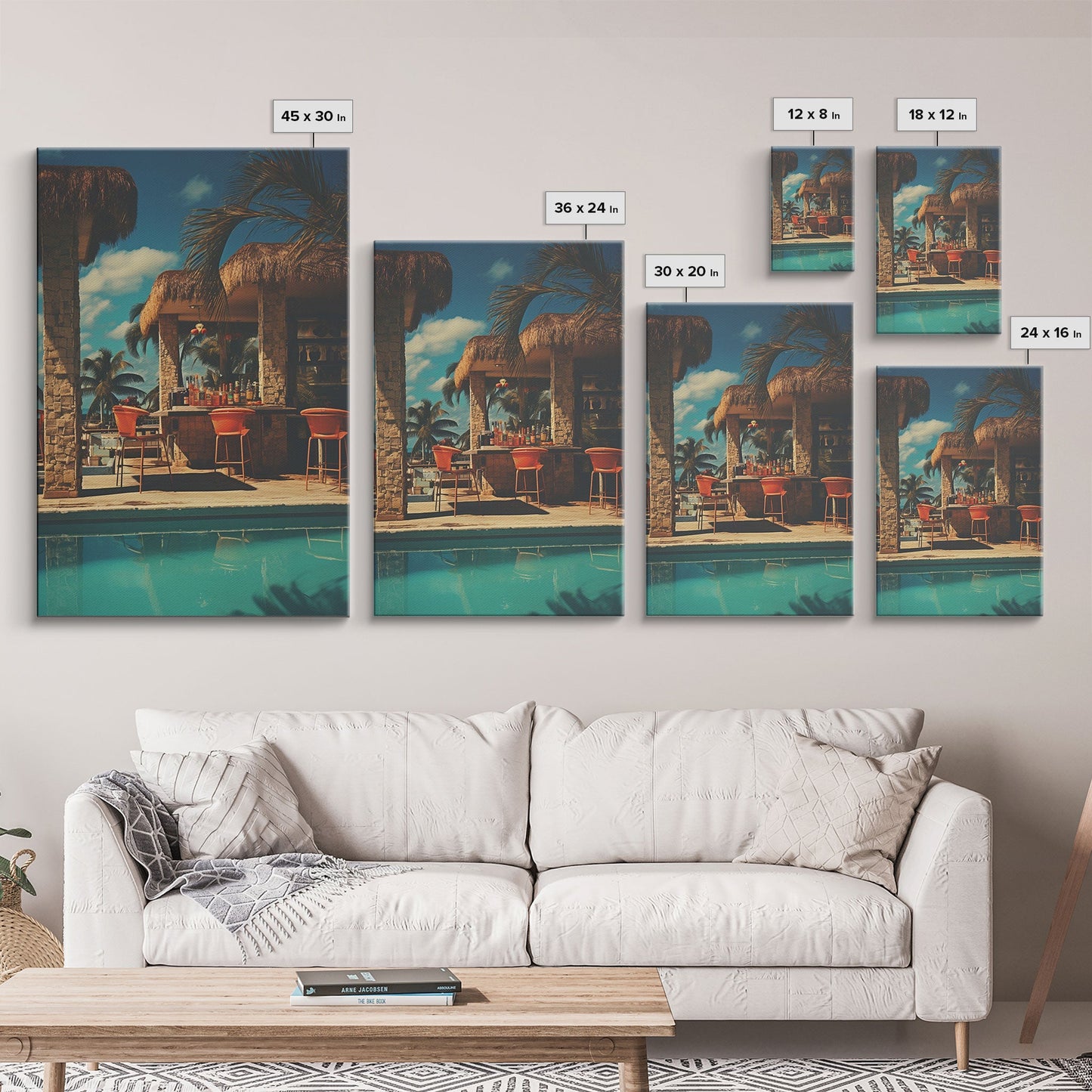 Pool Decor, Bar Decor, Outdoor Wall Decor, Canvas Print, Wall Hanging, Portrait Art, Apartment Wall Decor, First Home Gift, Trendy Wall Art