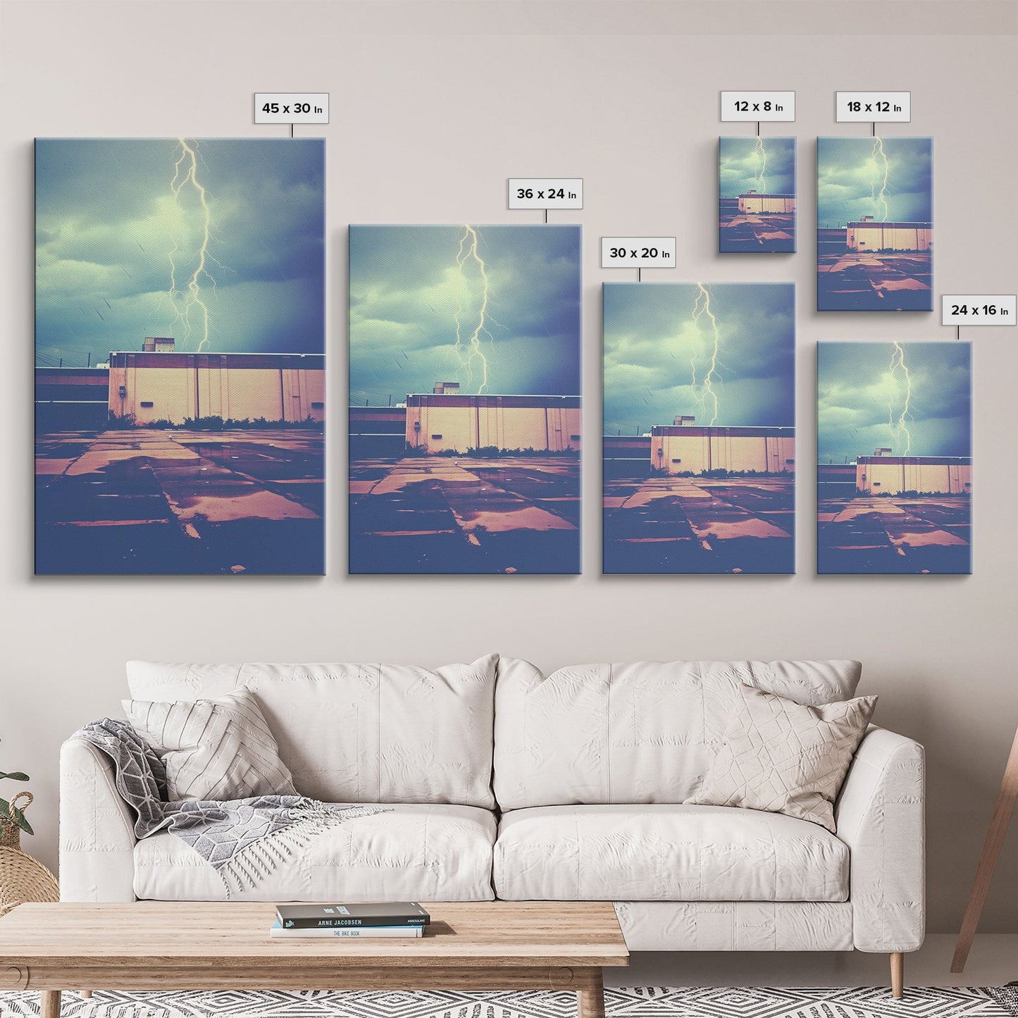 Lightning, Lightning Bolt, Urban Art, Canvas Print, Wall Hanging, Portrait Art, Gift For Coworker, Camper Wall Decor, College Dorm Decor