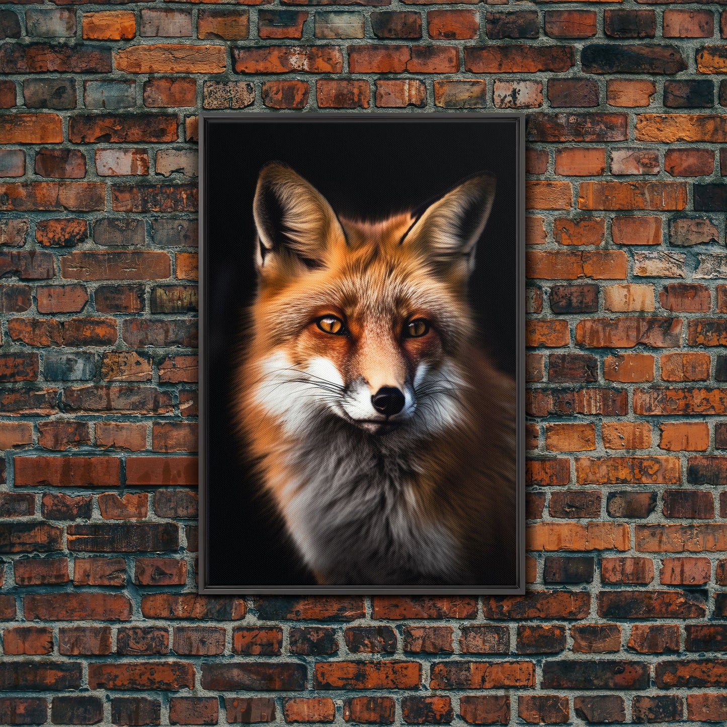 Portrait of a Red Fox, Framed Canvas Print, Framed Wall Art, Fox Photography, Wild Life Art