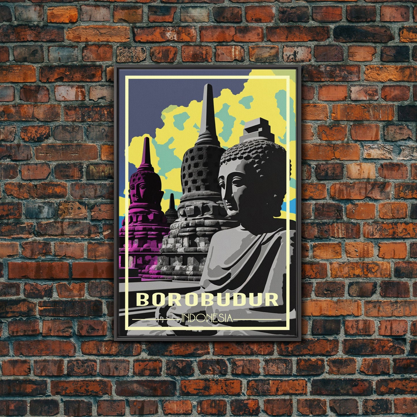 Indonesia Wall Art, Borobudur Temple, Java, Travel Wall Print, Travel Poster, Travel Artwork, Travel Wall Art, Canvas Wall Print