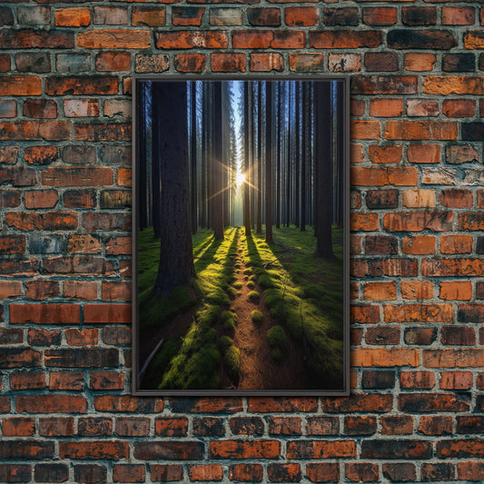 Sunset Wall Decor, Nature Print, Forest Path Wall Art, Trees Wall Art, Photography Print, Wall Decor, Canvas Print, Wall Art, Framed Canvas