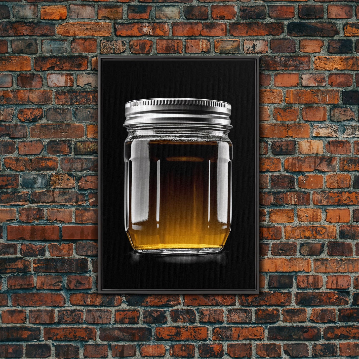 Mason Jar Wall Art, Kitchen Wall Decor, Jar Art, Minimalist Art, Wall Decor, Canvas Art, Wall Art, Framed Canvas Wall Decor