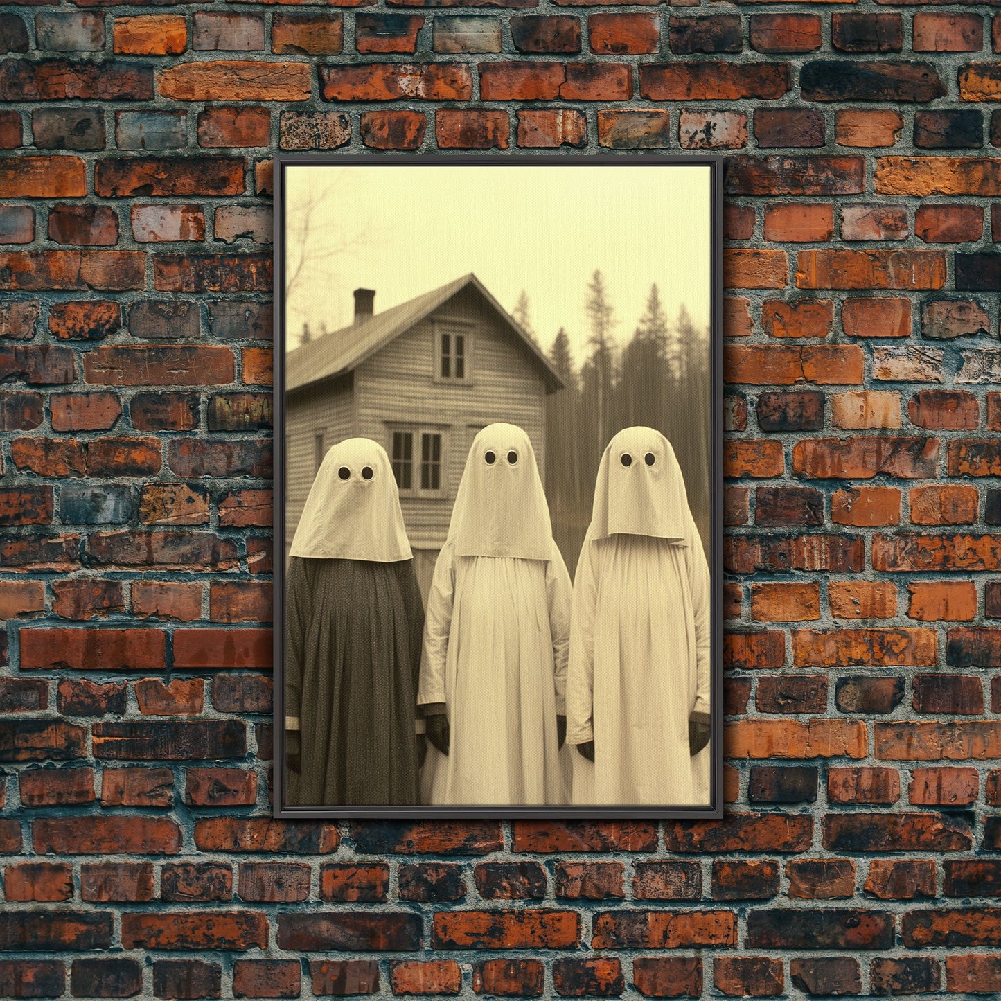 Ghost Art Print, Haunted House Art, Horror Art Print, Spooky Room Decor, Canvas Print, Wall Art, Vertical Print, Home Decor, Wall Decor