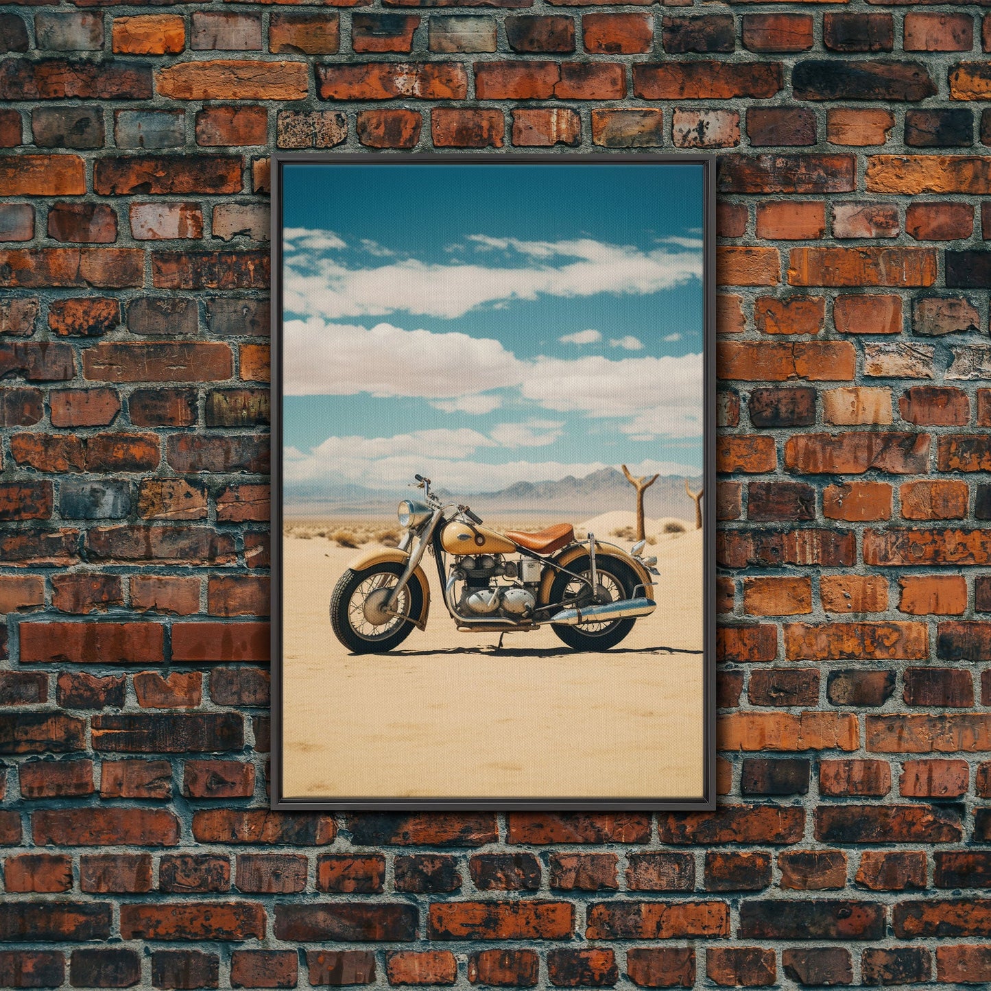 Motorcycle Wall Art, Man Cave Wall Art, Canvas Print, Wall Hanging, Portrait Art, Gift For Friend, Tiny House Decor, Home Decor Prints