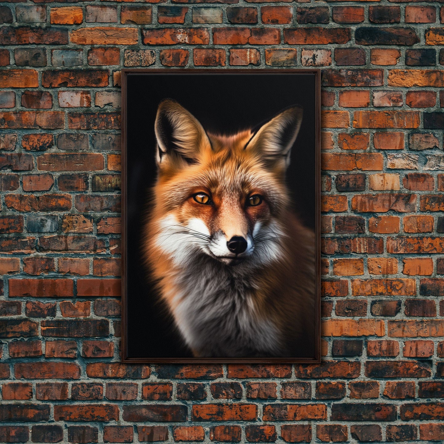 Portrait of a Red Fox, Framed Canvas Print, Framed Wall Art, Fox Photography, Wild Life Art