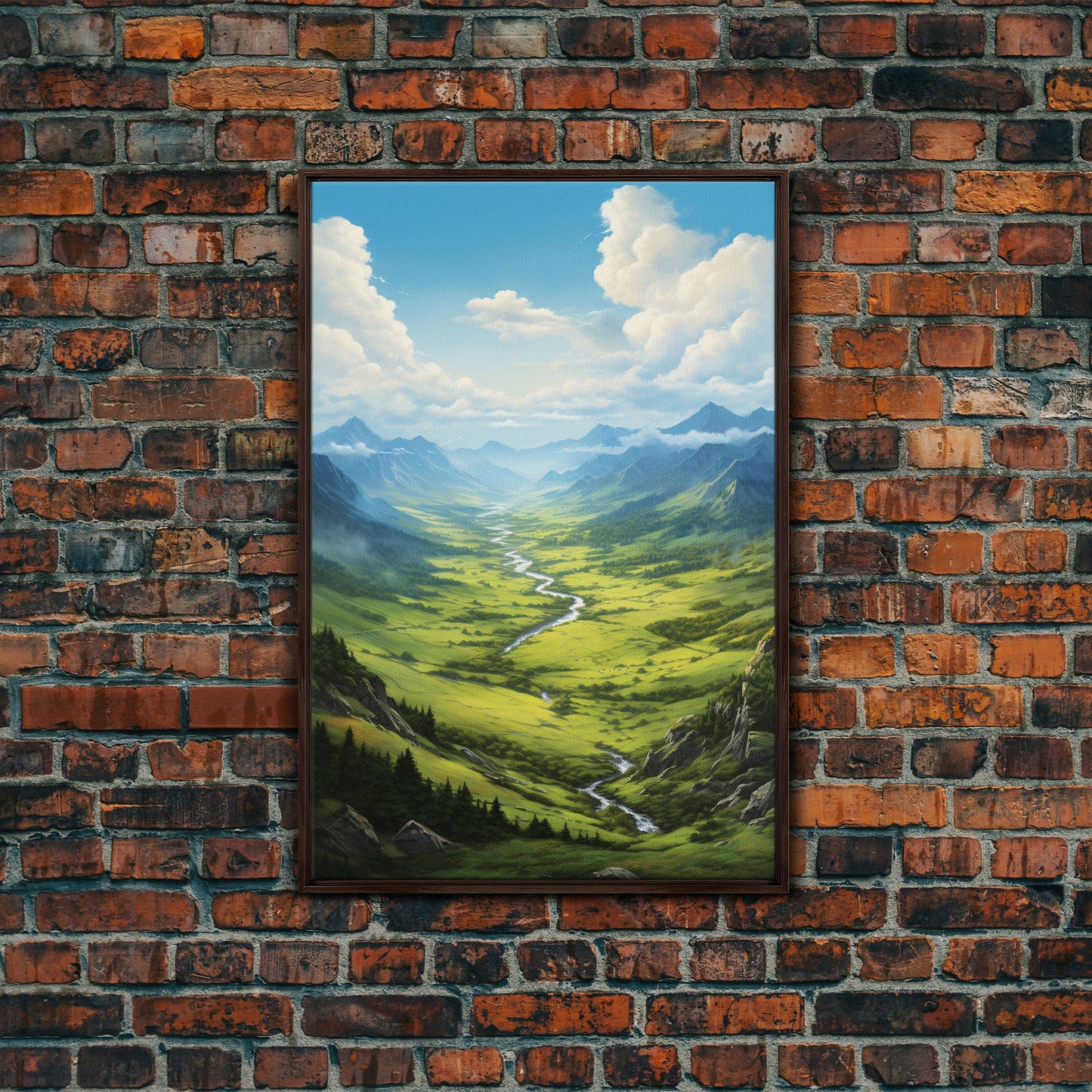 Mountains Wall Art, Valley Art, River Wall Print, Canvas Print, Wall Art, Vertical Art, Realtor Thank You, Home Wall Decor, Dorm Room Art