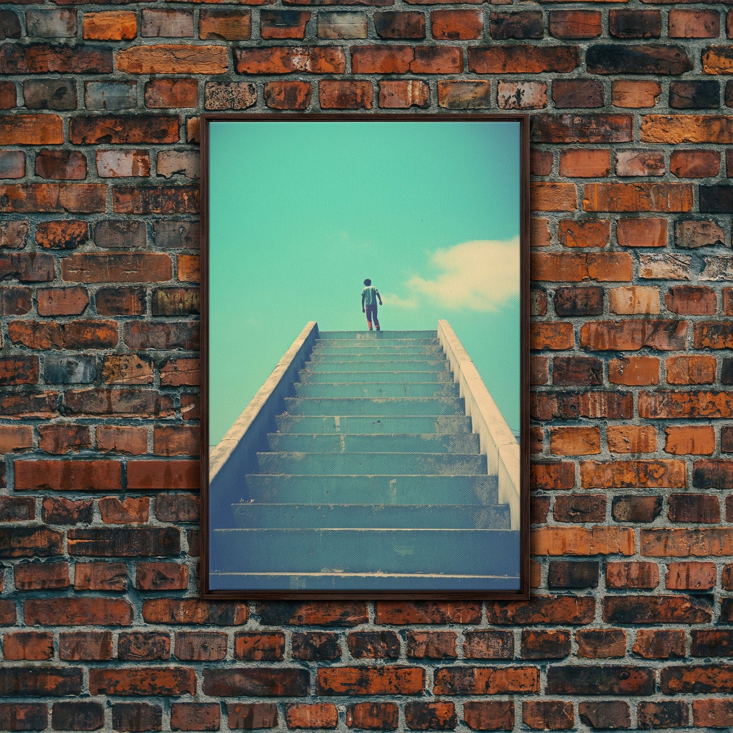 Stairs, Abstract Wall Art, Minimalist Wall Art, Canvas Print, Wall Hanging, Portrait Art, Thank You Gift, Above Bed Art, Home Wall Decor