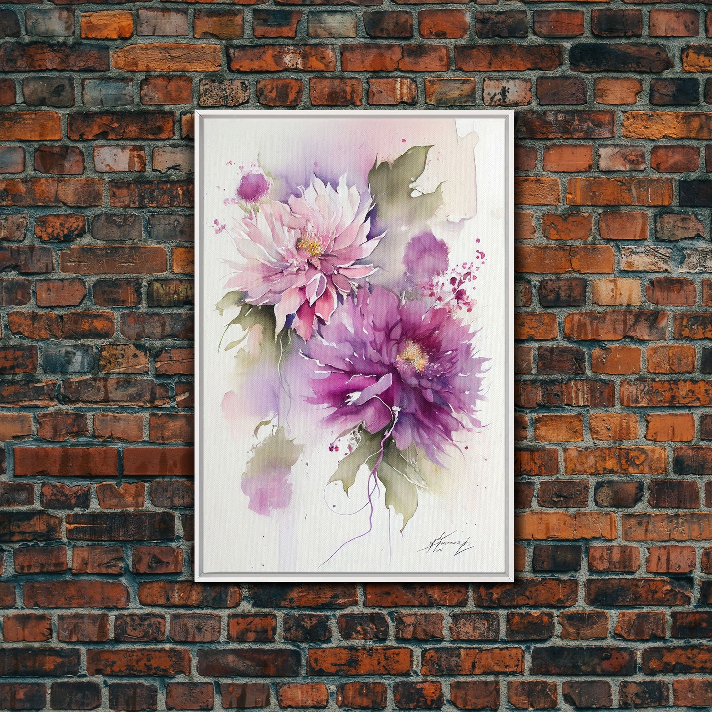 Vintage Style Framed Canvas Art, Vintage Floral Print, Vintage White Roses Painting, Still Life Botanical Farmhouse print, Flower Art