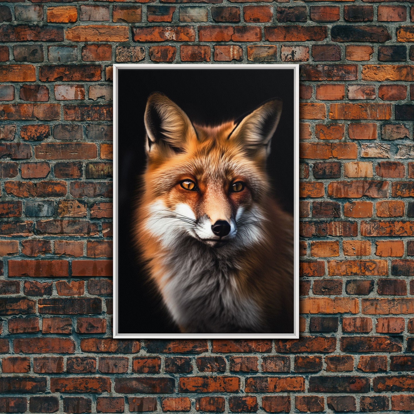Portrait of a Red Fox, Framed Canvas Print, Framed Wall Art, Fox Photography, Wild Life Art