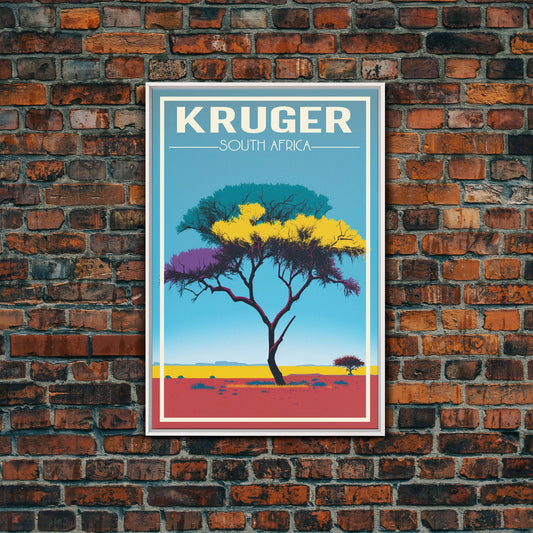 Kruger National Park Wall Art, South Africa Poster, African Wall Art, Travel Wall Print, Travel Poster, Travel Wall Art, Canvas Wall Print