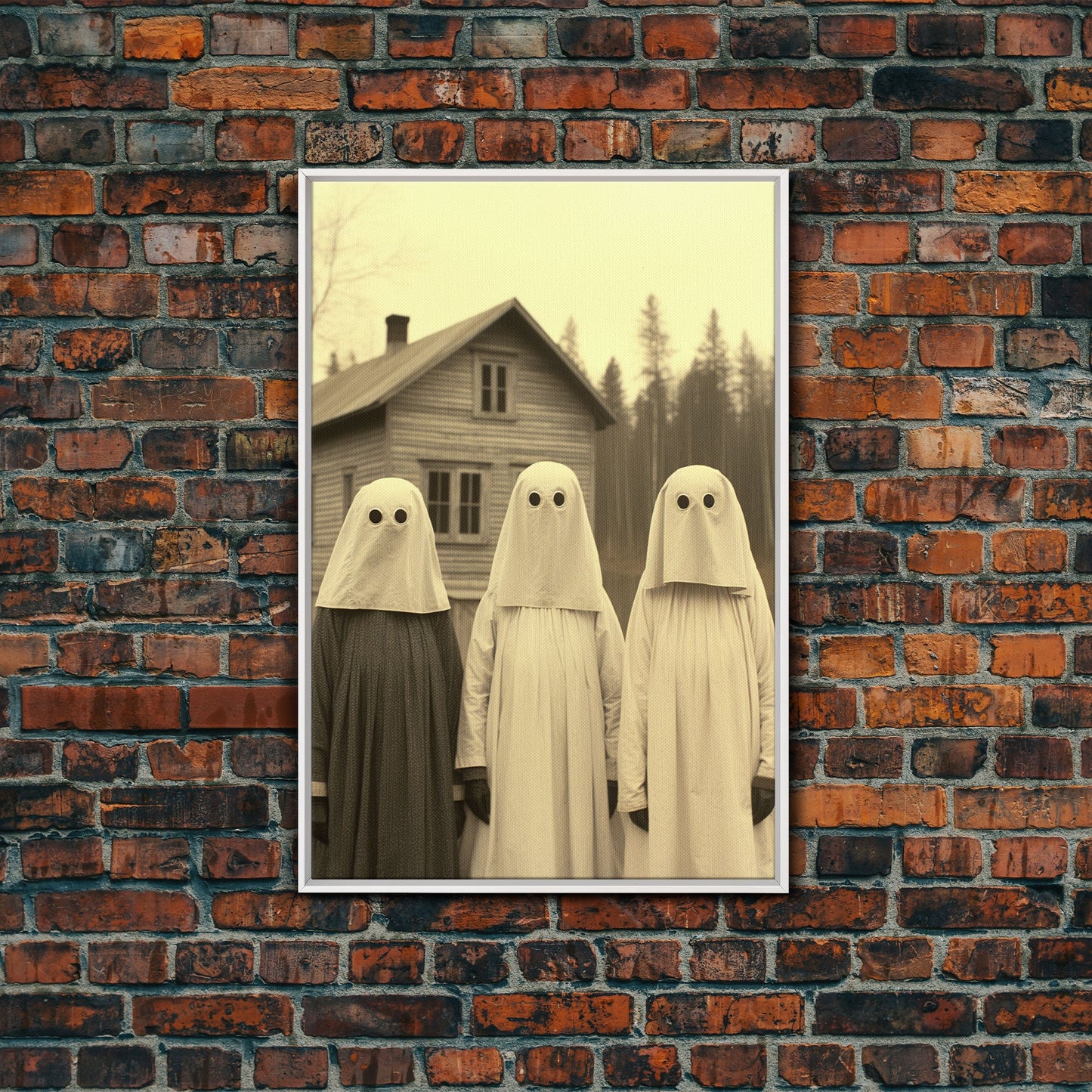 Ghost Art Print, Haunted House Art, Horror Art Print, Spooky Room Decor, Canvas Print, Wall Art, Vertical Print, Home Decor, Wall Decor