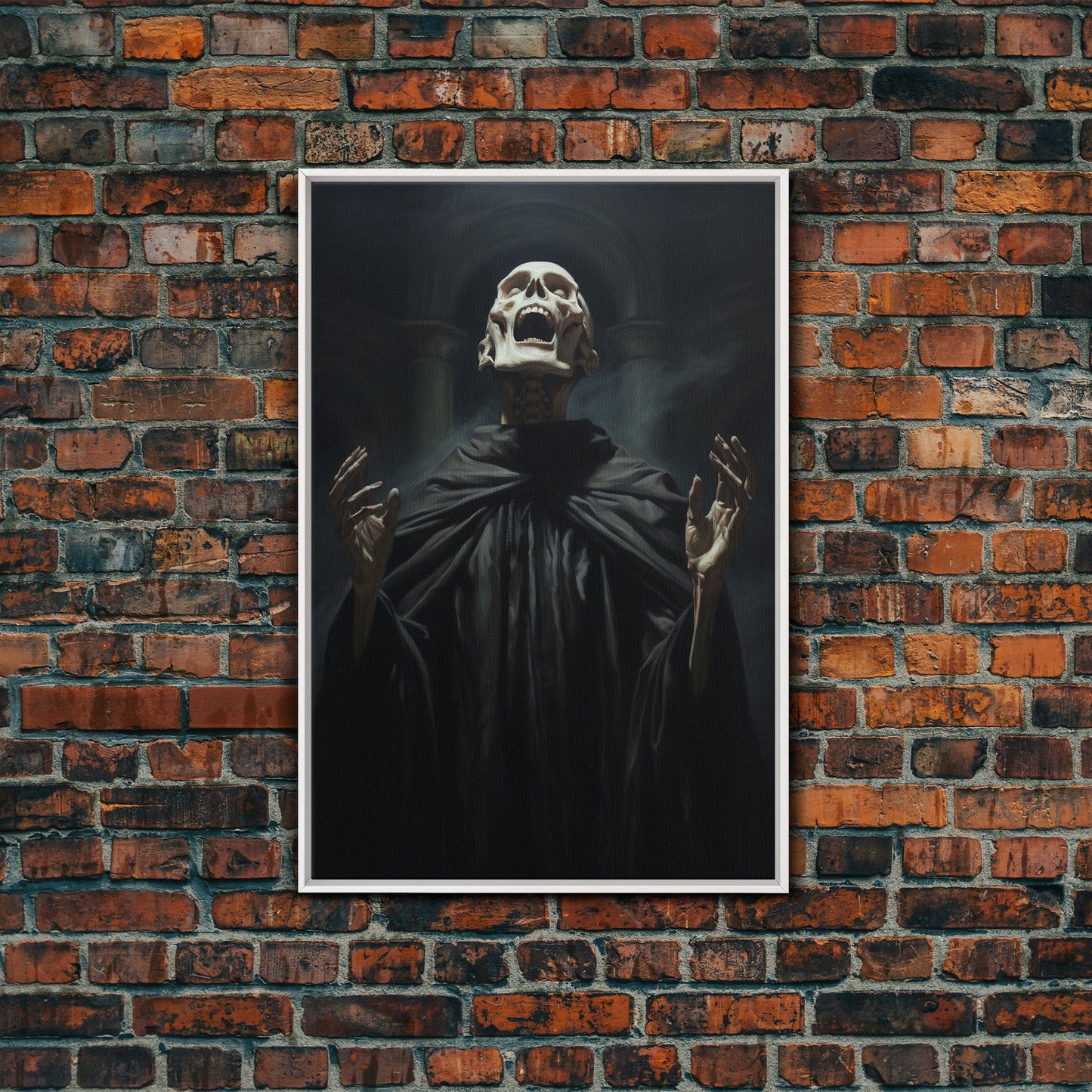 Macabre Decor, Framed Canvas Print, Halloween Wall Art, The Haunted Opera Singer, Dark Academia, Gothic Halloween Decor