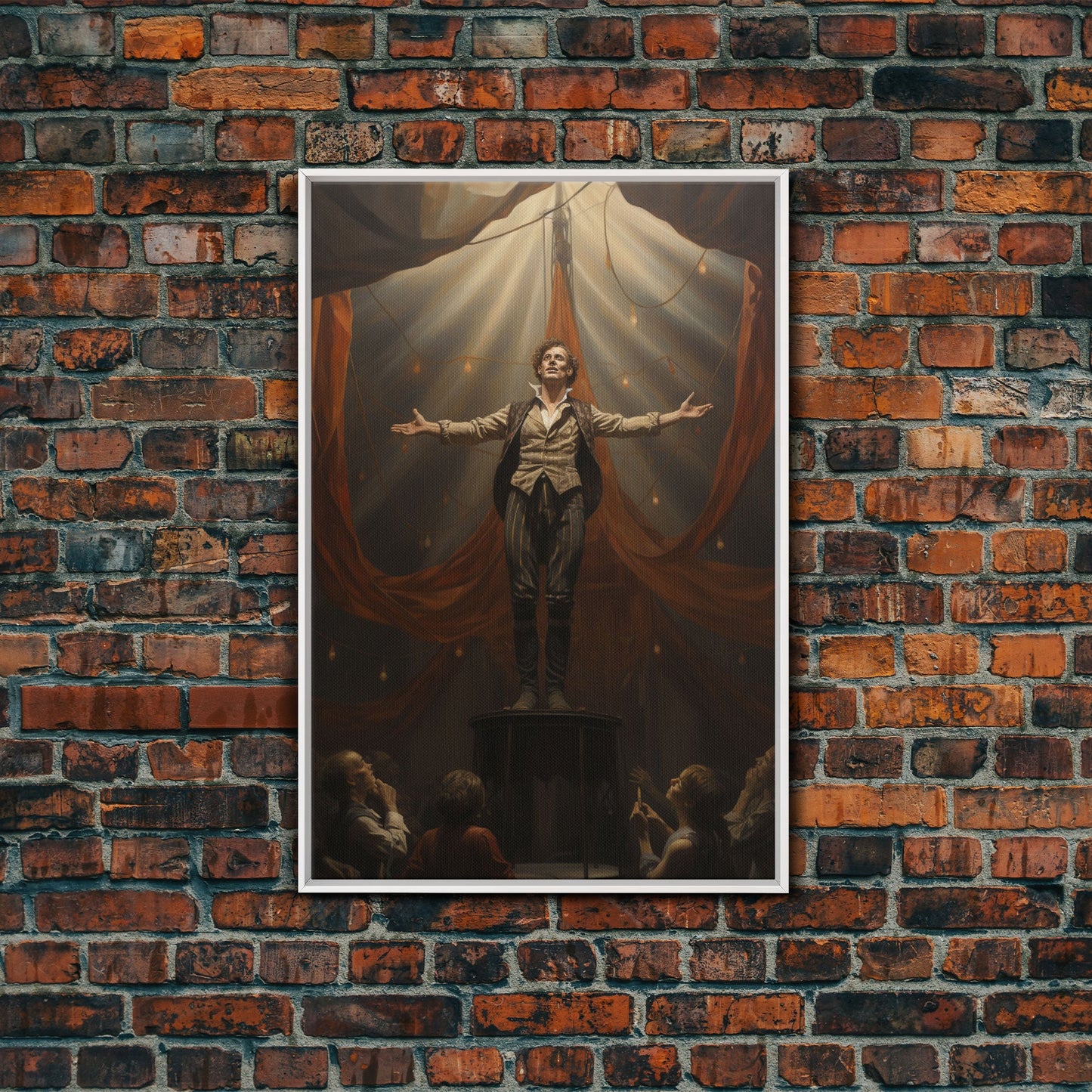 The Macabre Circus, Spooky Cursed Circus Act, Framed Canvas Print, Halloween Poster Art, Horror Prints, Victorian Circus Act