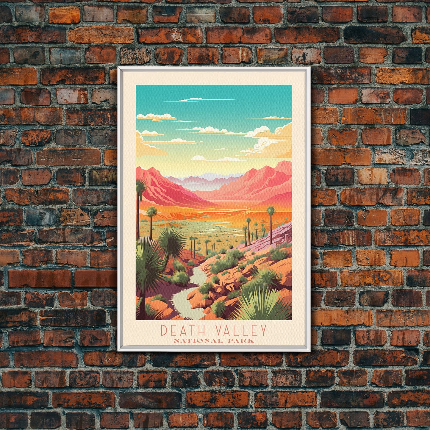 Death Valley National Park Travel Poster Print, Canvas Print Wall Art, California Travel Art, Midcentury Modern Travel Decor, MCM Wall Art