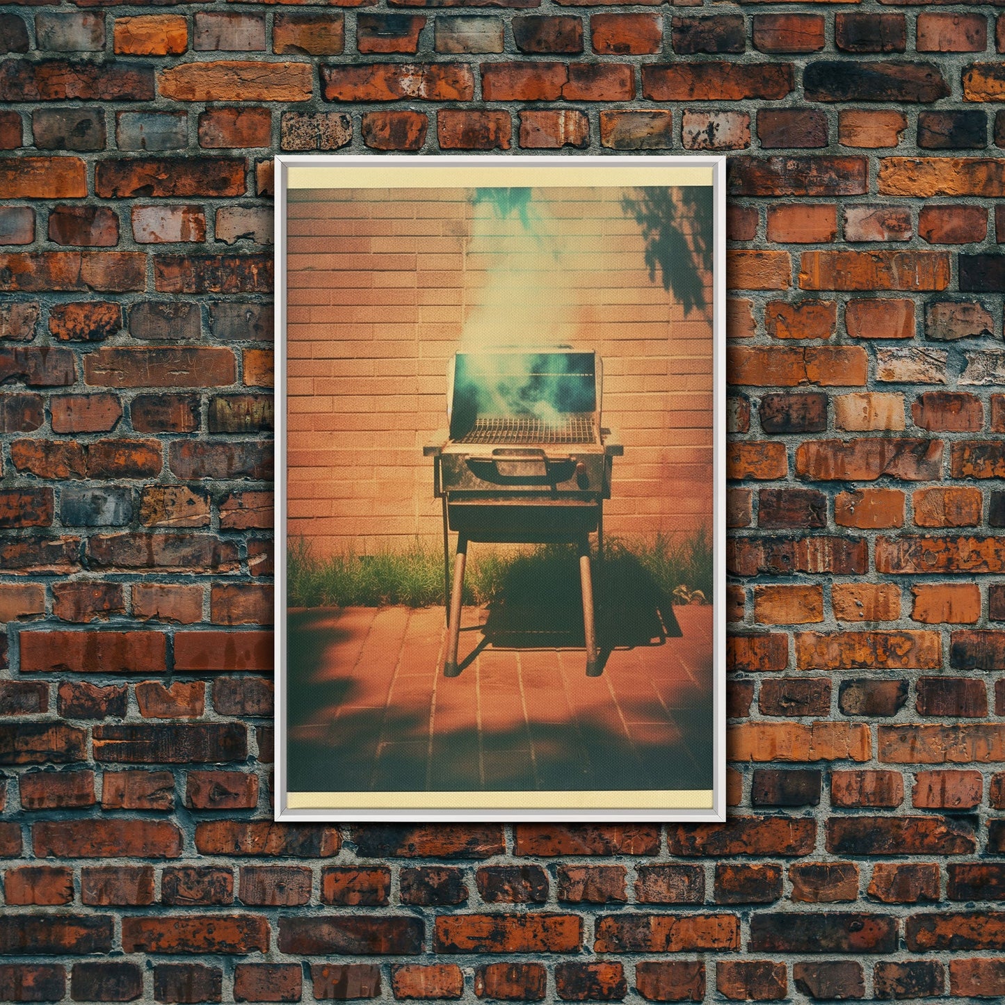 Barbecue Grill, Farmhouse Wall Art, Outdoors Art, Grill Gifts, Canvas Print, Wall Hanging, Portrait Art, Man Cave Art, Office Wall Decor