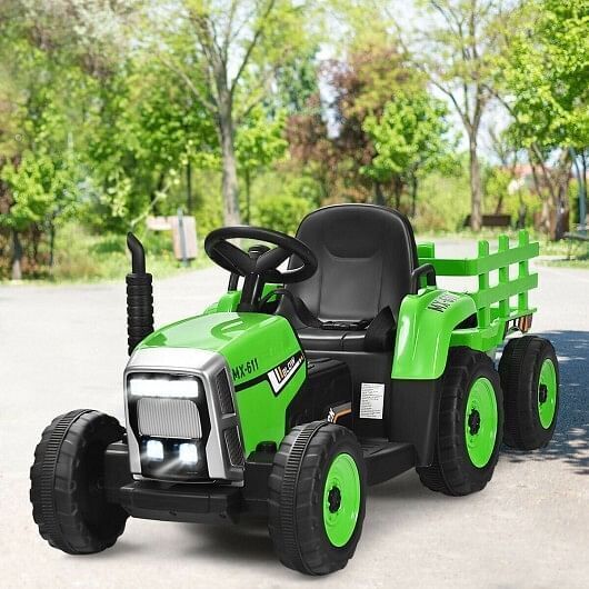 3-Gear-Shift Ride-On Tractor for Kids 3+ Years - Green