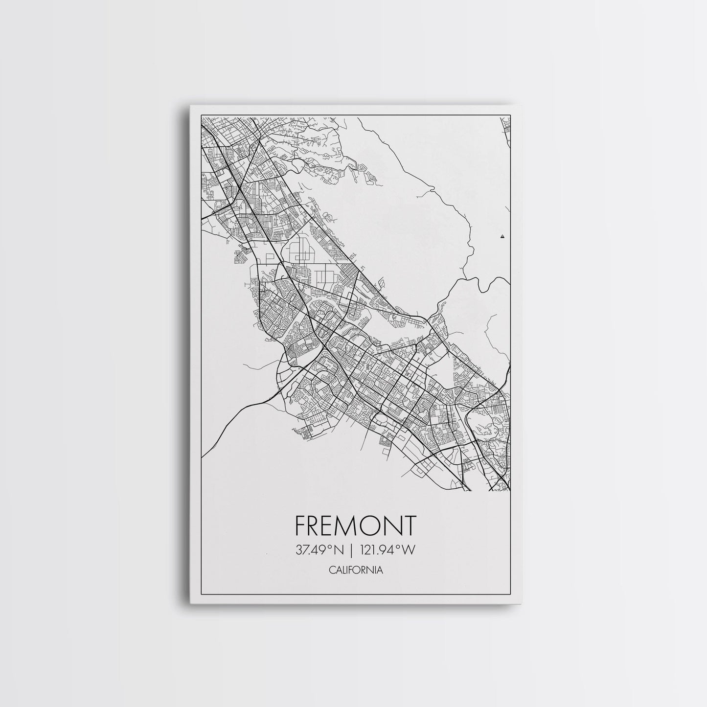 Fremont Street Map, California Map, City Map Art, Minimalist Art, Wall Art, Canvas Print, Travel Lover Gift, Bar Wall Décor, Travel Prints