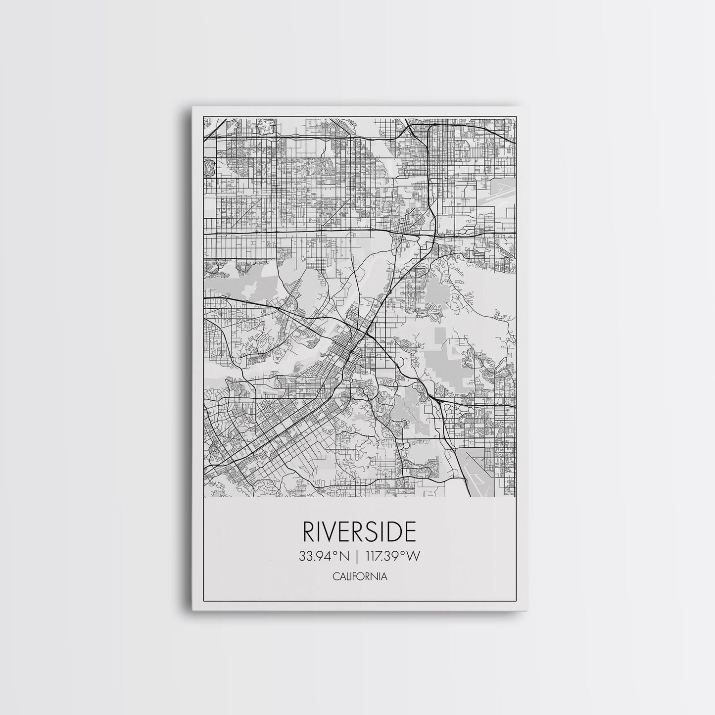 Riverside Street Map, California Map, City Map Art, Minimalist Art, Wall Art, Canvas Print, Office Wall Décor, Gifts For Dad, Travel Print