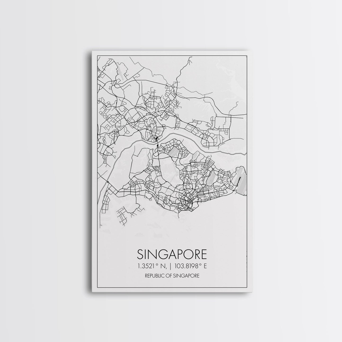 Singapore Street Map, Singapore Map, Asia City Map Print, Minimalist Art, Wall Art, Canvas Print, Room Decor, Travel Wall Art, Gift For Him