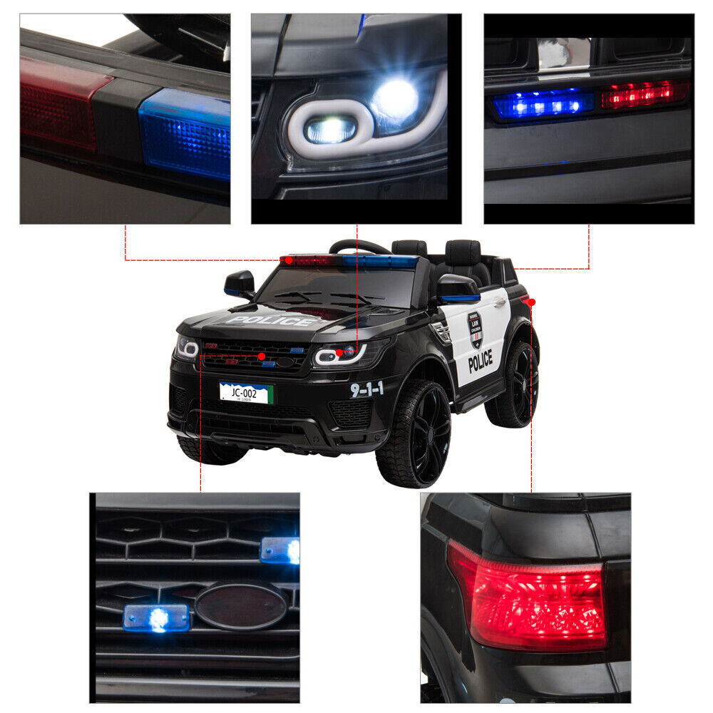 3-Speed Kids Police SUV Ride-On Car with Remote Control, Lights, and Music - Perfect Xmas Gift!