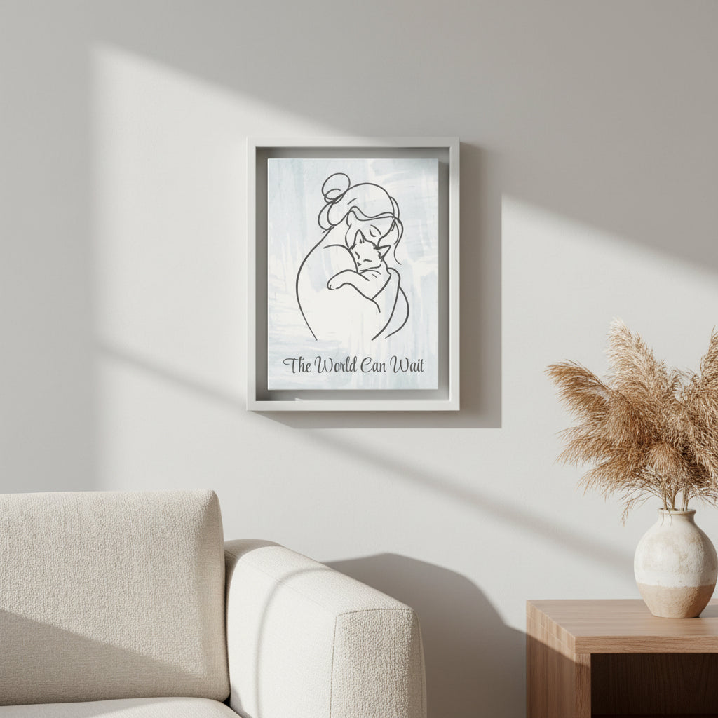 The World Can Wait Cat Canvas Print