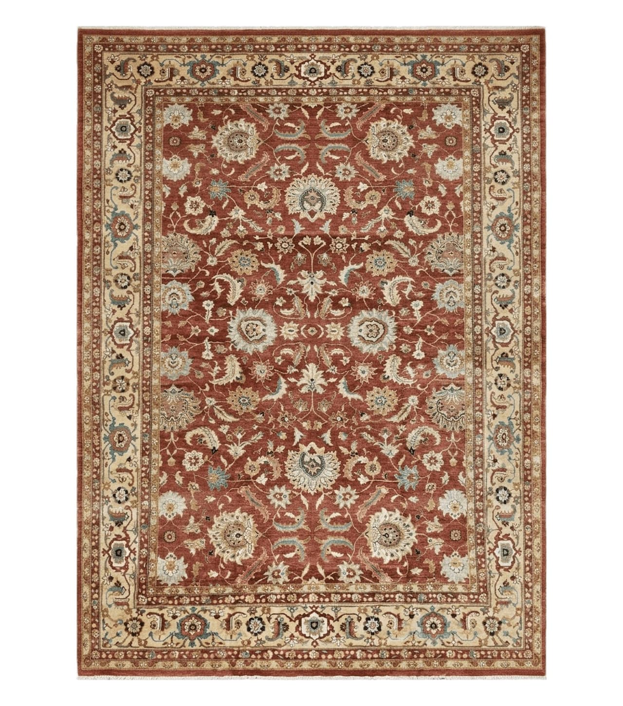 Safavieh Room Sized Rug 10x14, Wool Hand-Knotted Auburn Red & Light Gold Egyptian Mahal Oriental Carpet, 10 x 14 Large Living Room Rug