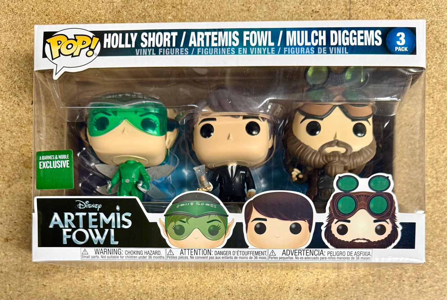 Funko Pop! Disney Holly Short Artemis Fowl & Mulch Diggems 3-Pack Vaulted 2019 Exclusive