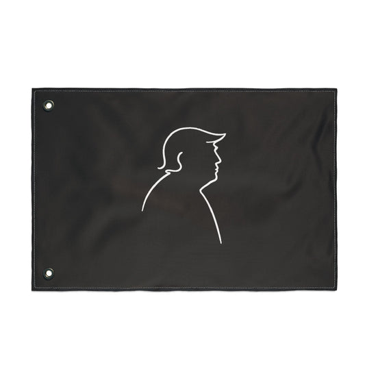 Minimalist Line Portrait Flag – Modern Political Parody Design