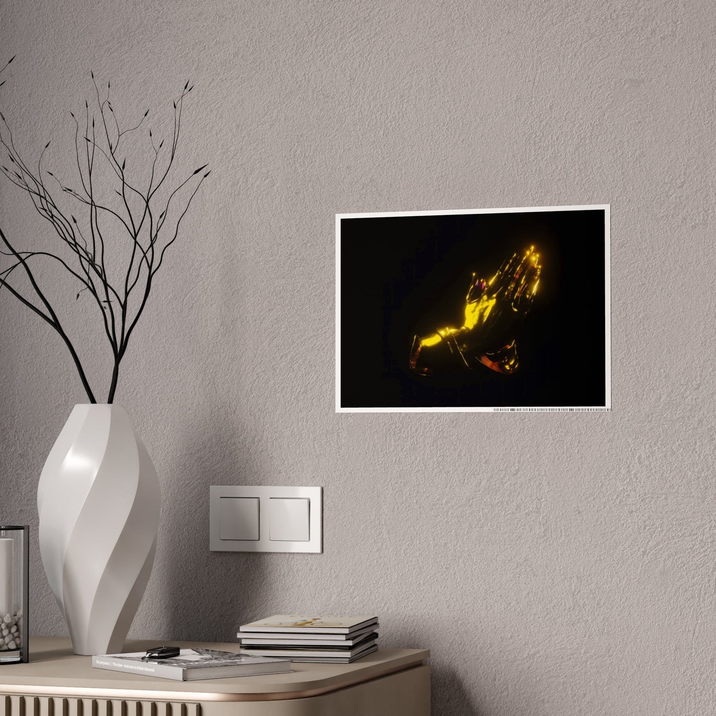 that prayer hand emoji [purple gold aura] art print i