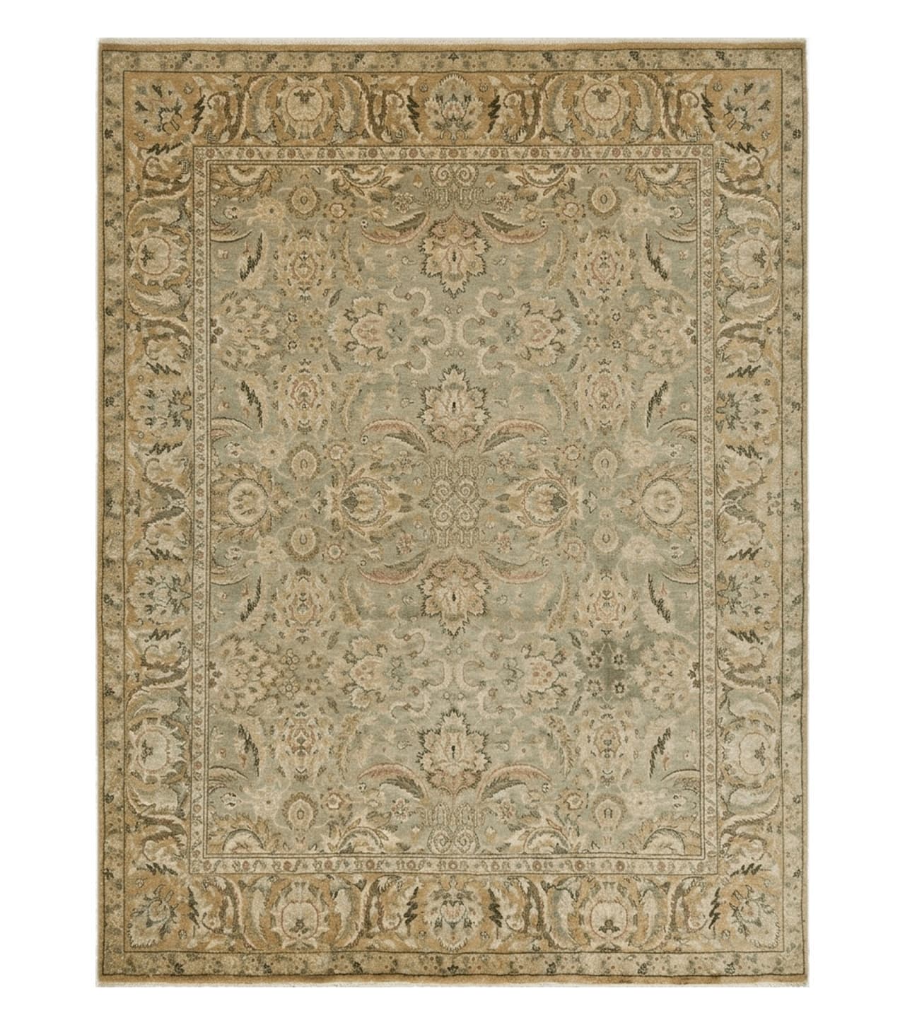 8' X 10' Vintage Handmade India Floral Oriental Top Quality Jaipur Tea Wash