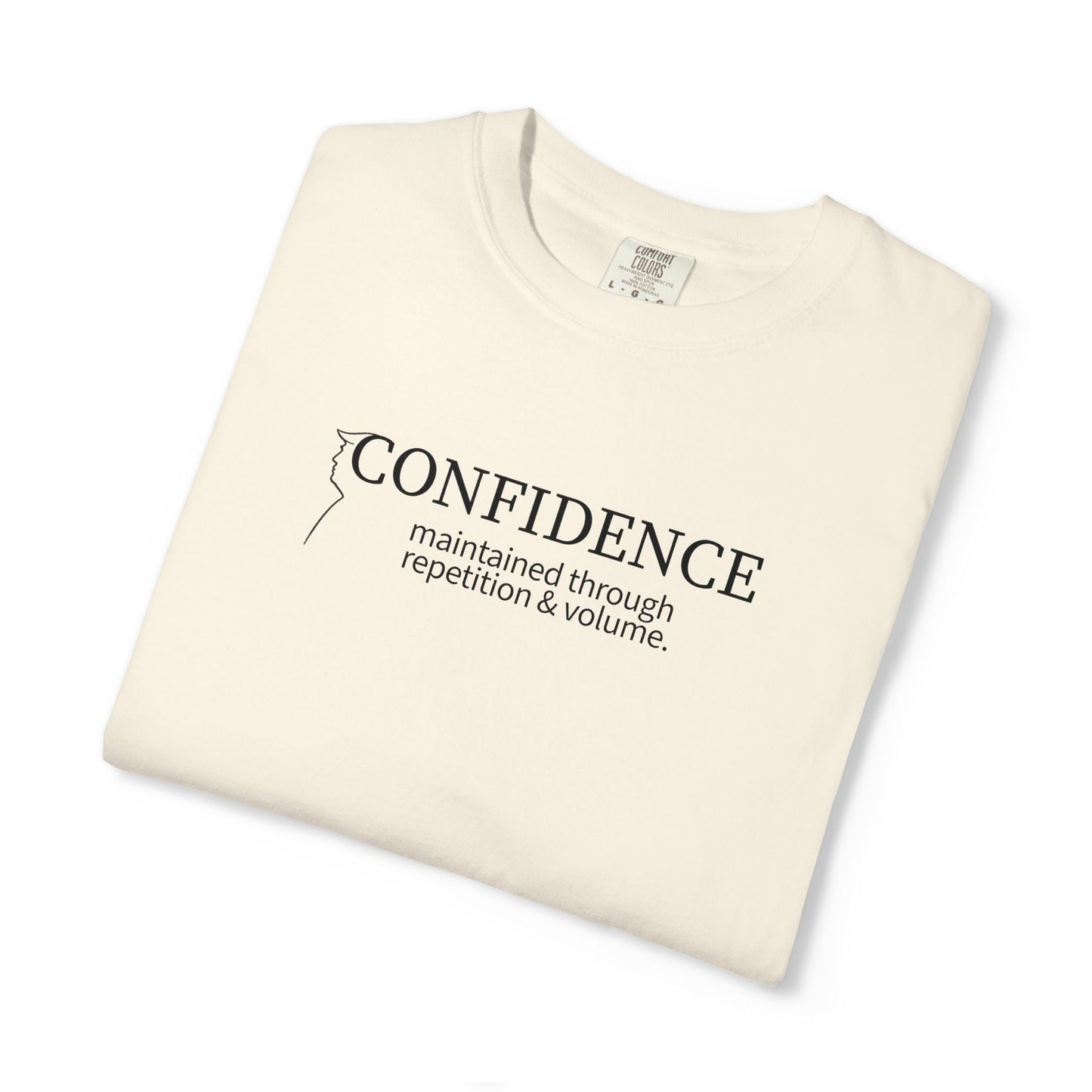 Confidence Maintained T-Shirt – Minimalist Typography Edition