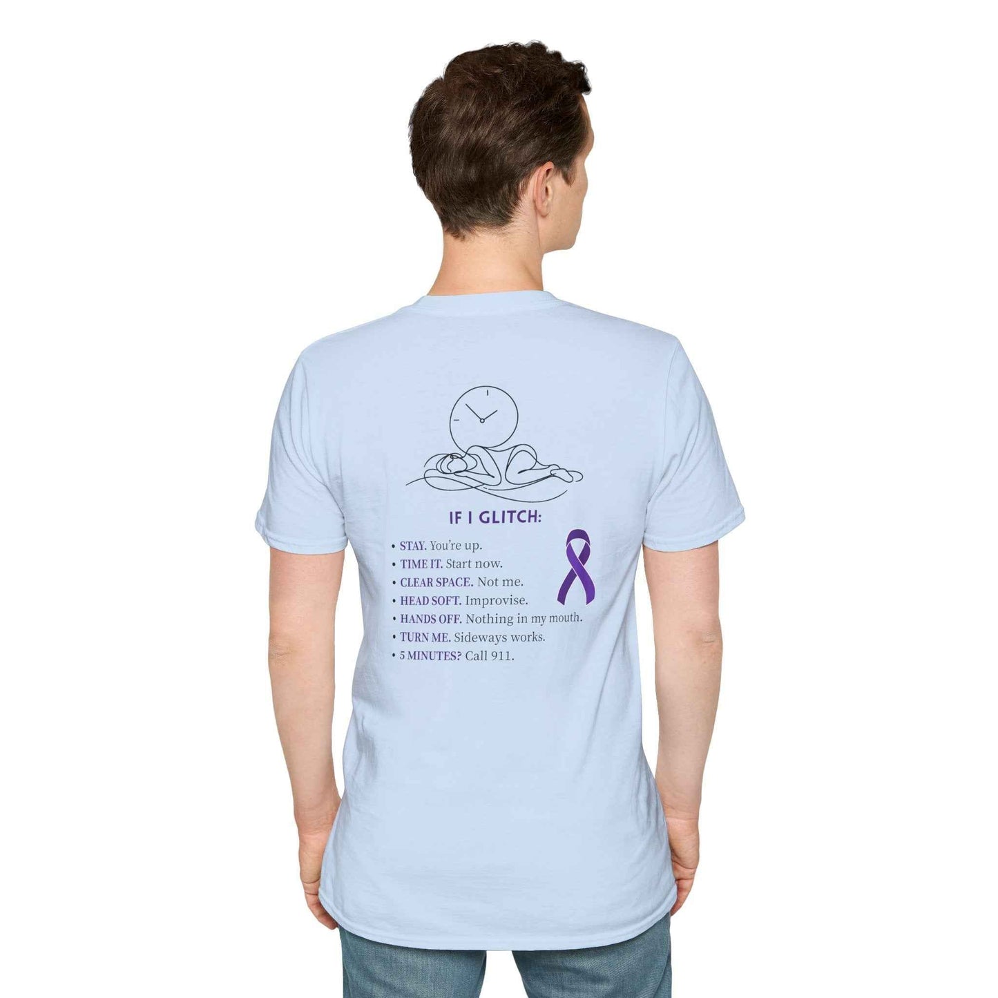 Glitch Happens Tee – Minimalist Seizure First Aid Shirt