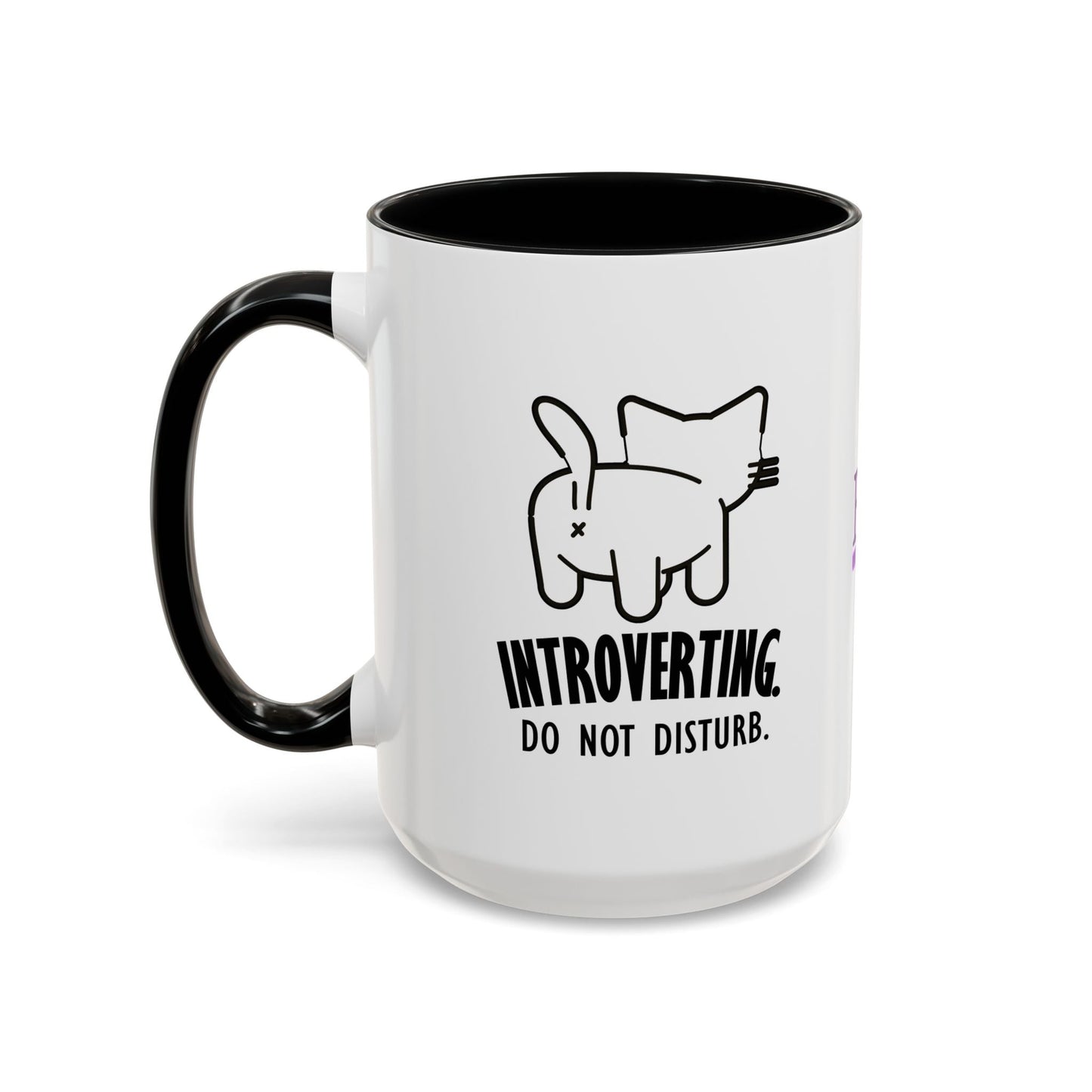 Introverting. Do Not Disturb. Two-Tone Cat Coffee Mug (11oz & 15oz)